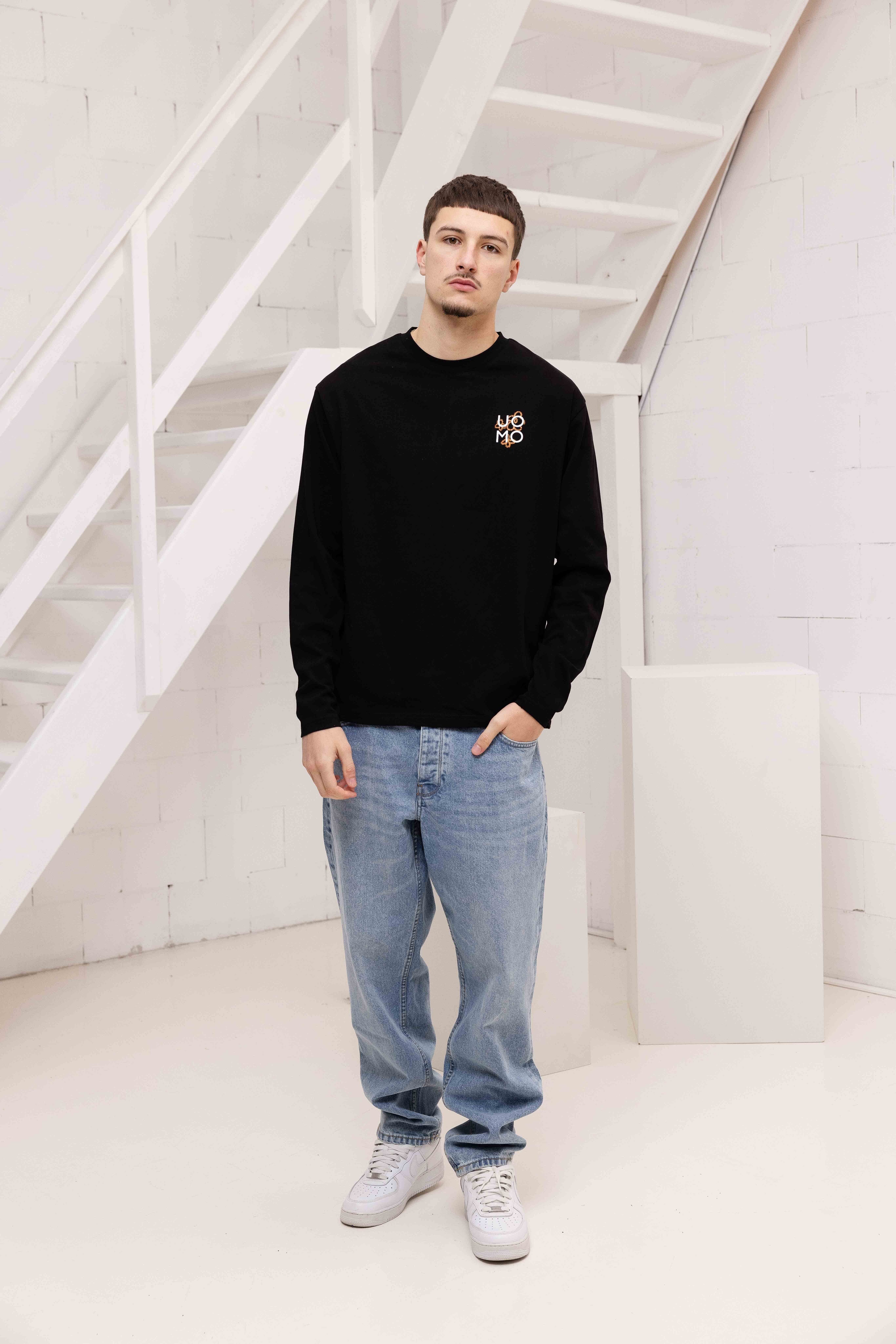 Flora 2.0 Longsleeve Shirt Heren Zwart/Oranje