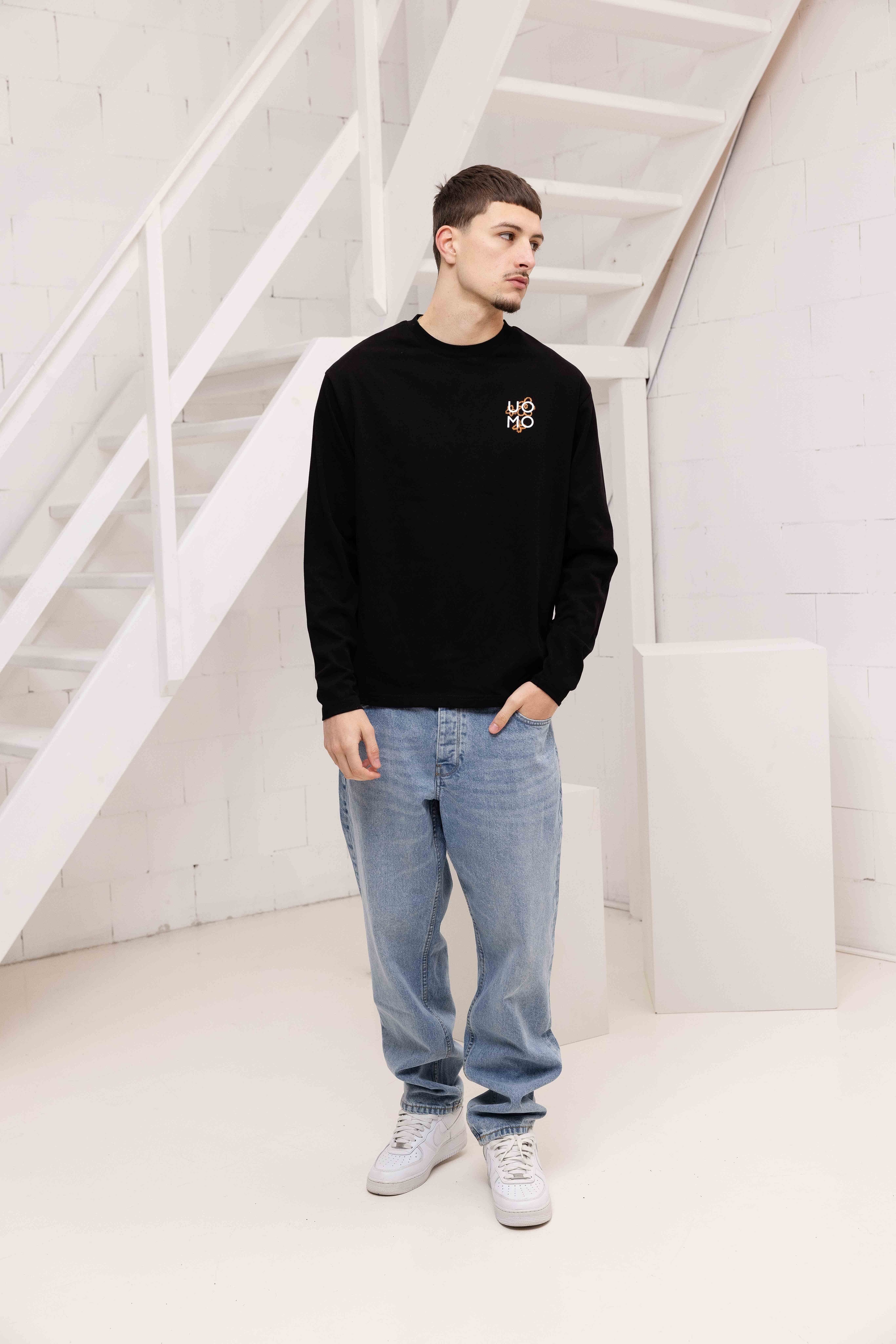 Flora 2.0 Longsleeve Shirt Heren Zwart/Oranje