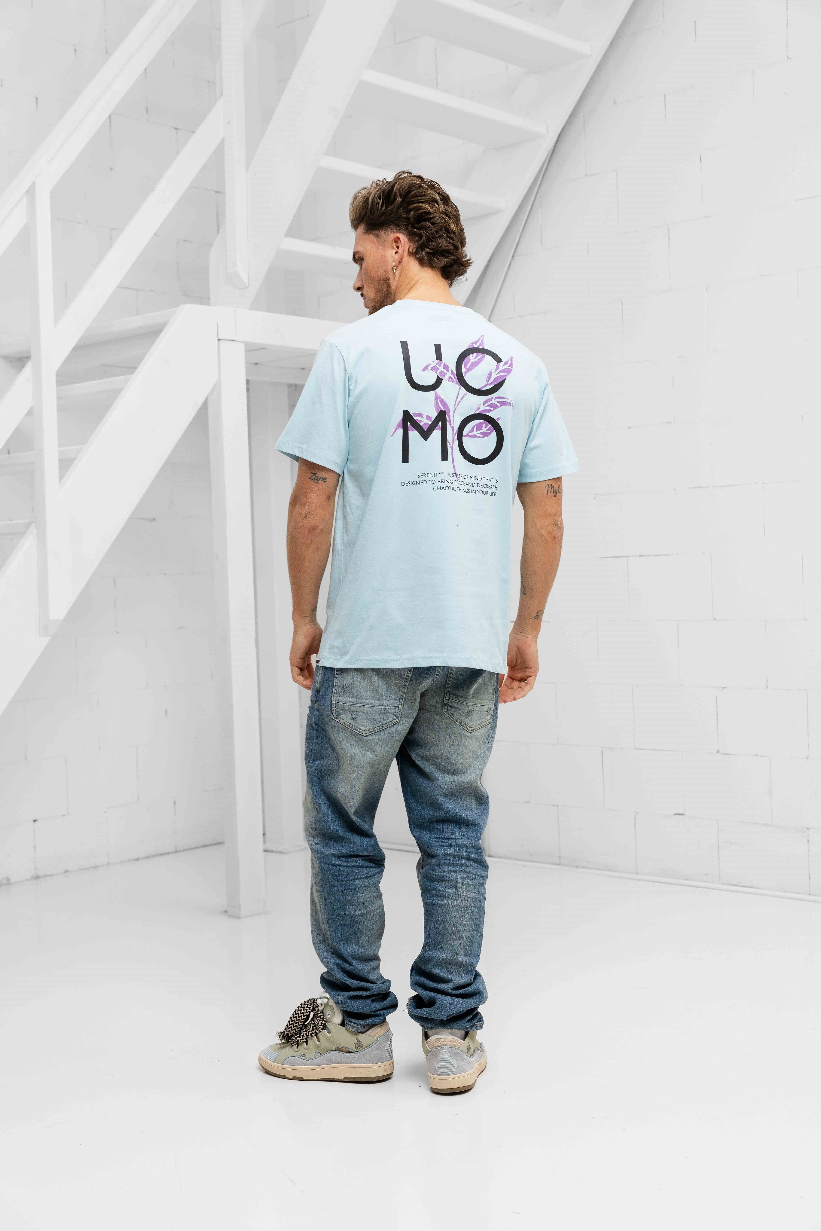 Floral T-shirt Heren Lichtblauw