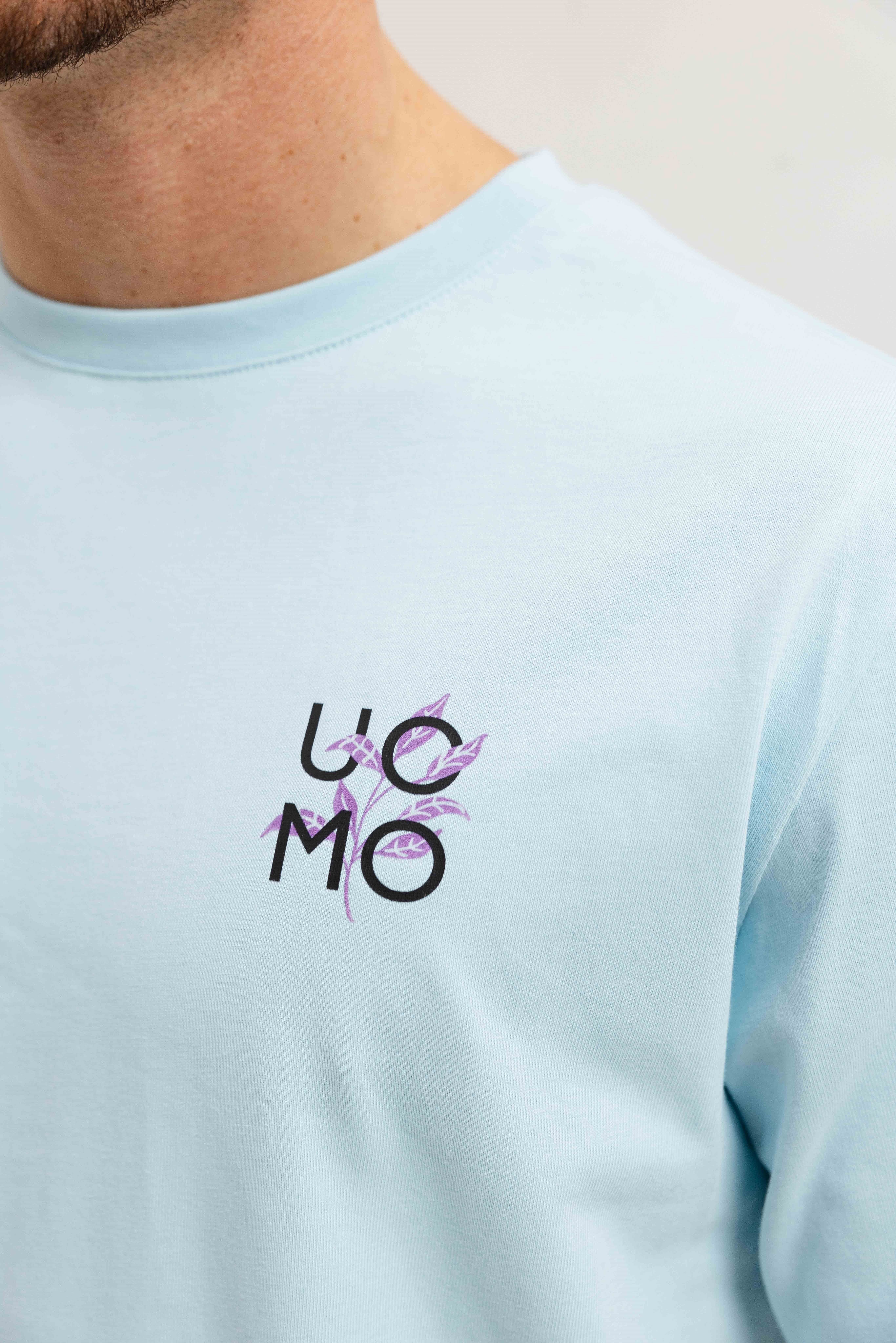 Floral T-shirt Heren Lichtblauw