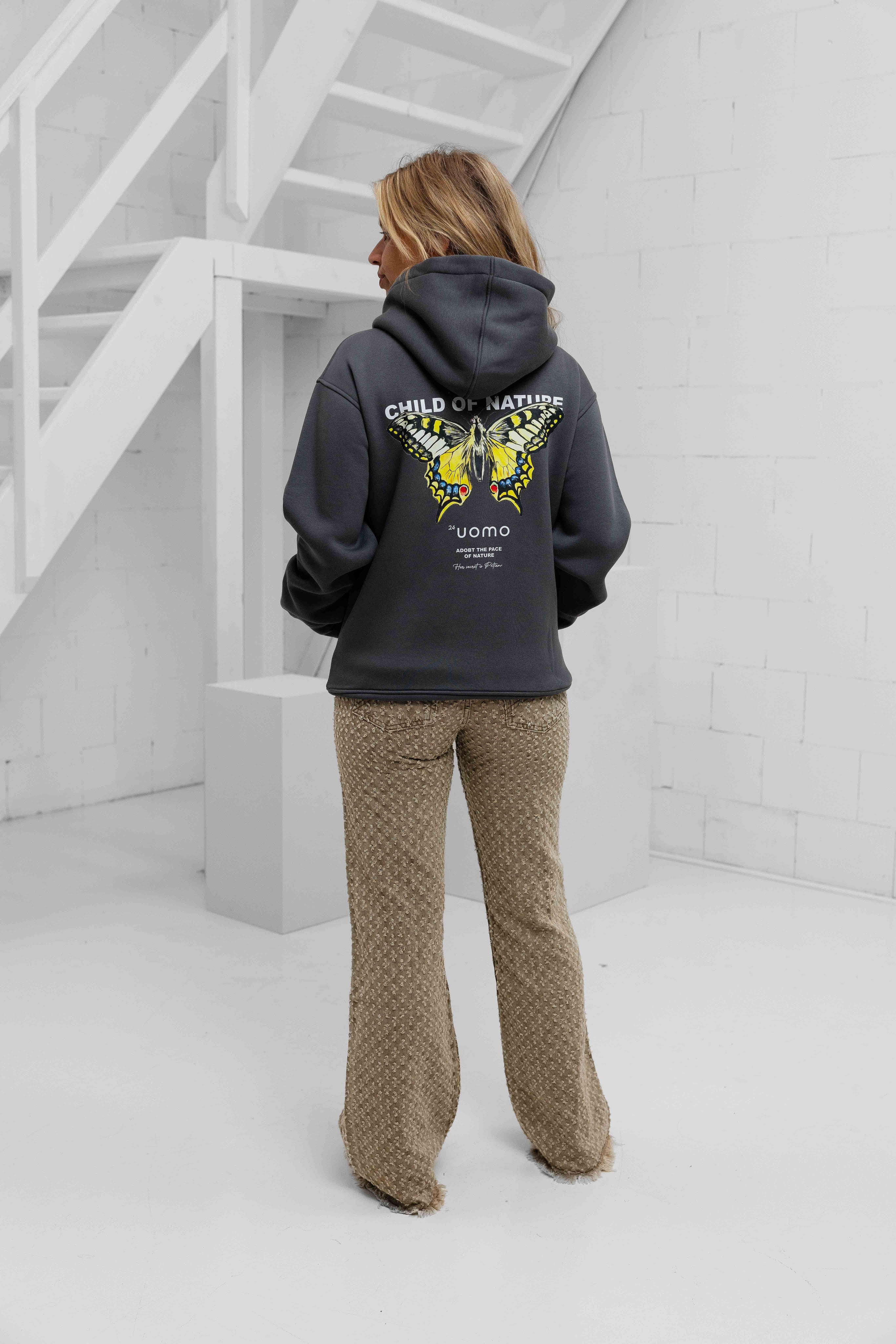 Child Of Nature Hoodie Dames Dark Grey