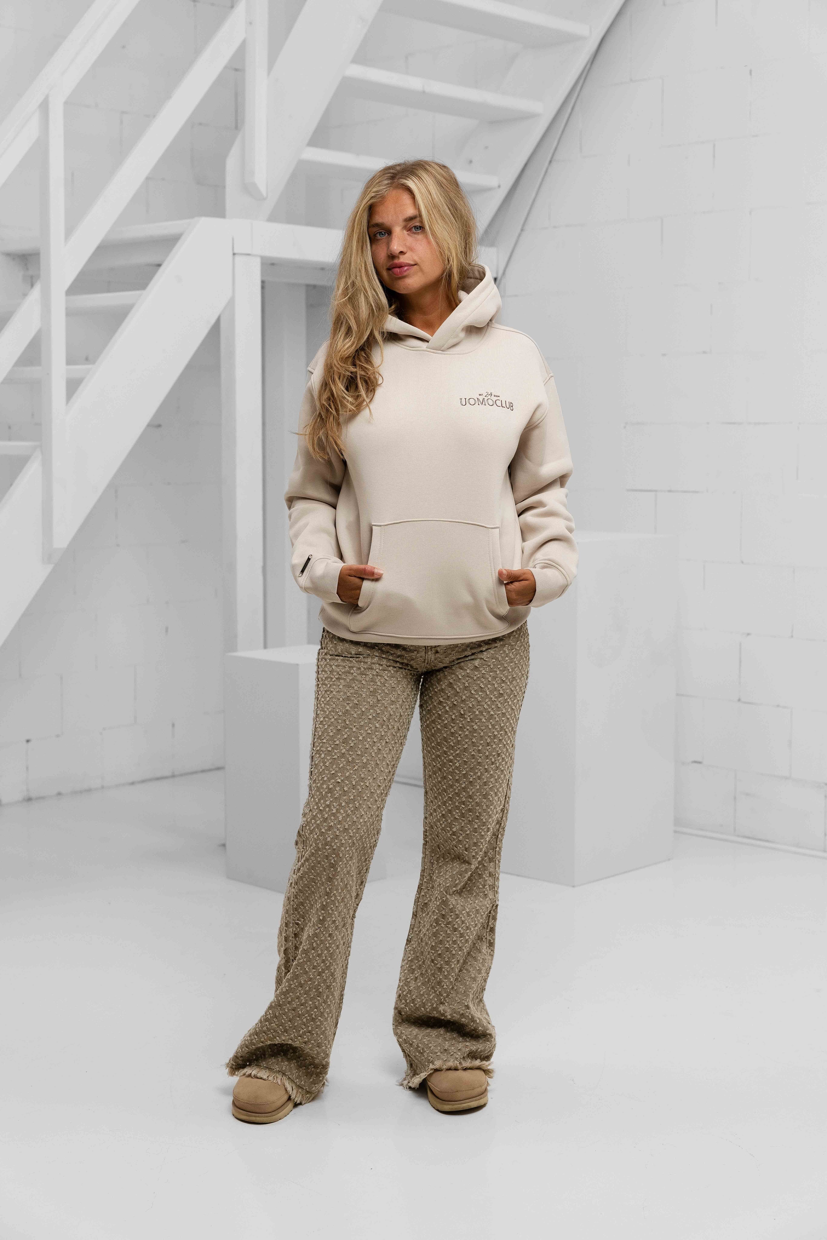 Club Hoodie Dames Beige