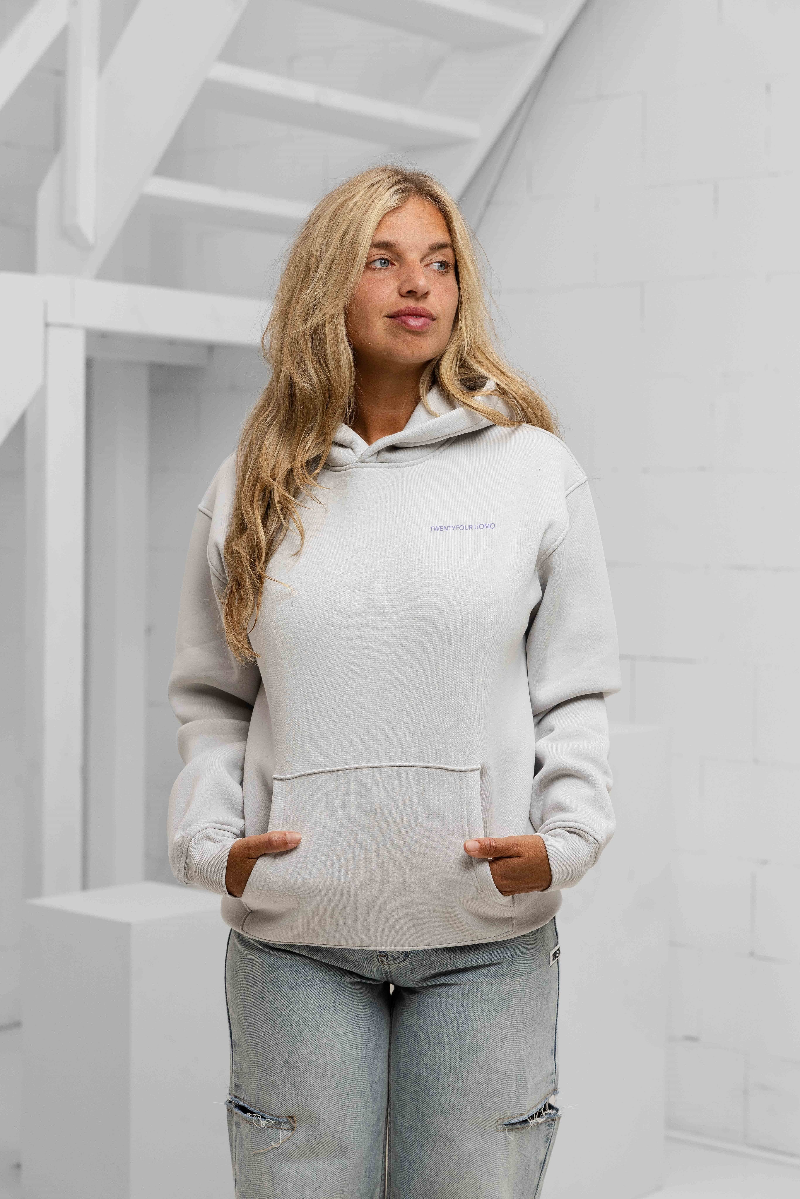 Initial Hoodie Dames Mid Grey