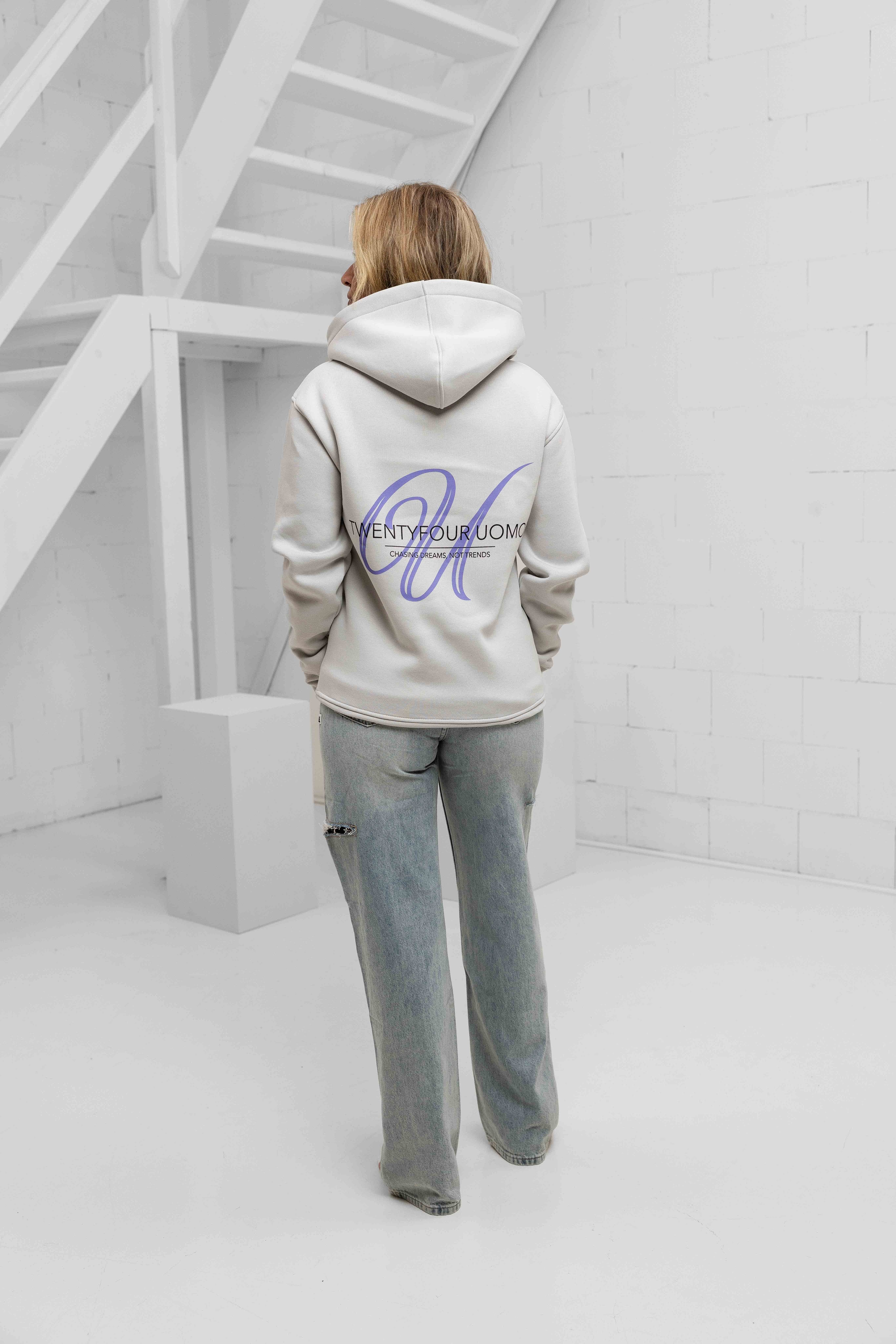 Initial Hoodie Dames Mid Grey