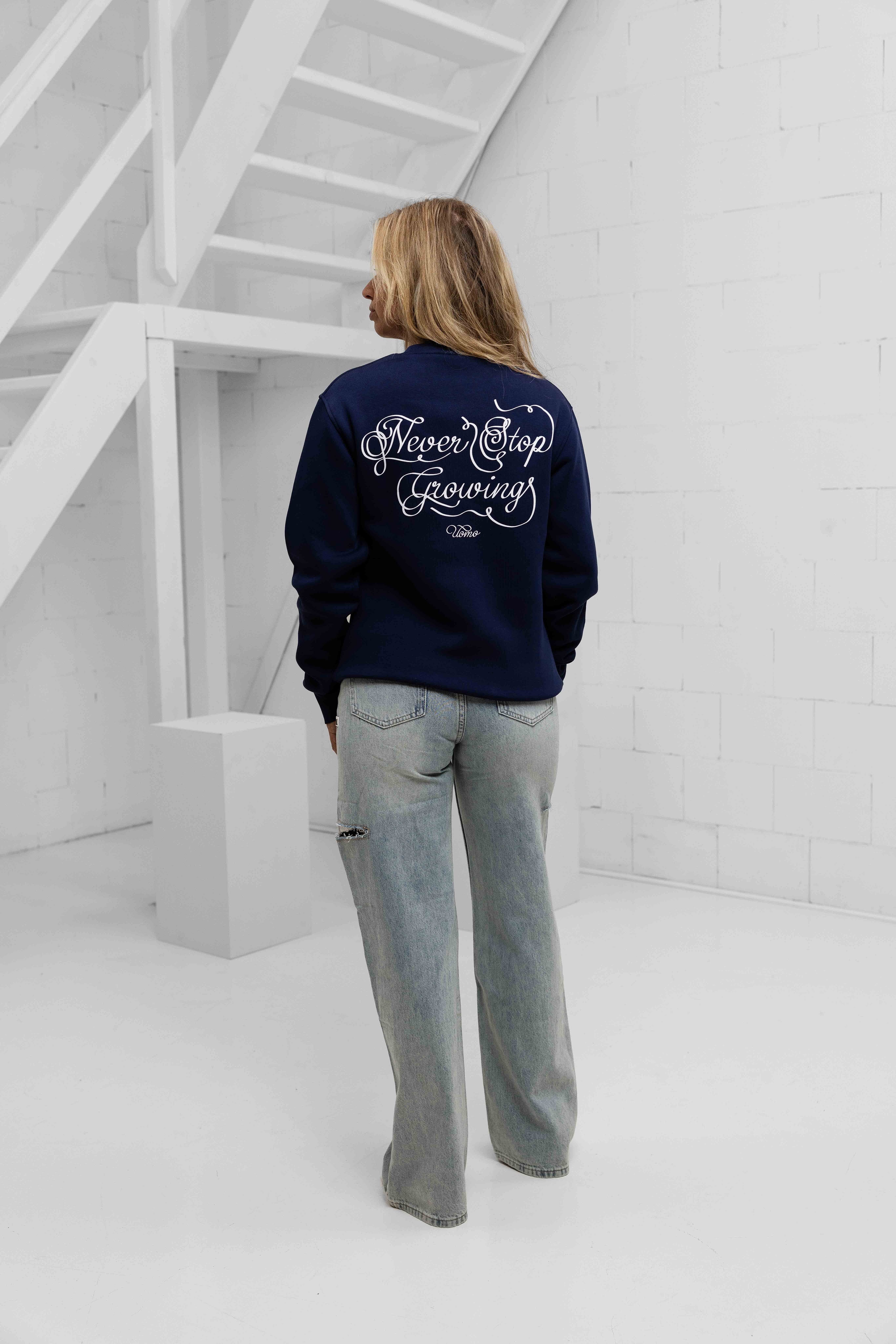 Never Stop Growing Sweater Dames Navy
