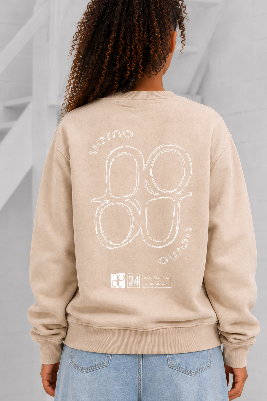 Logo Sweater Dames Beige