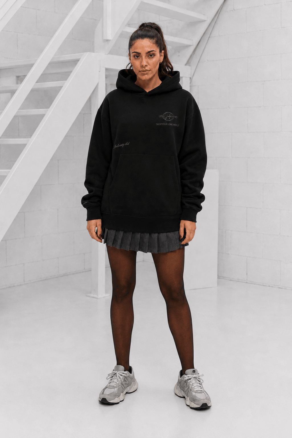 World Hoodie Dames Zwart