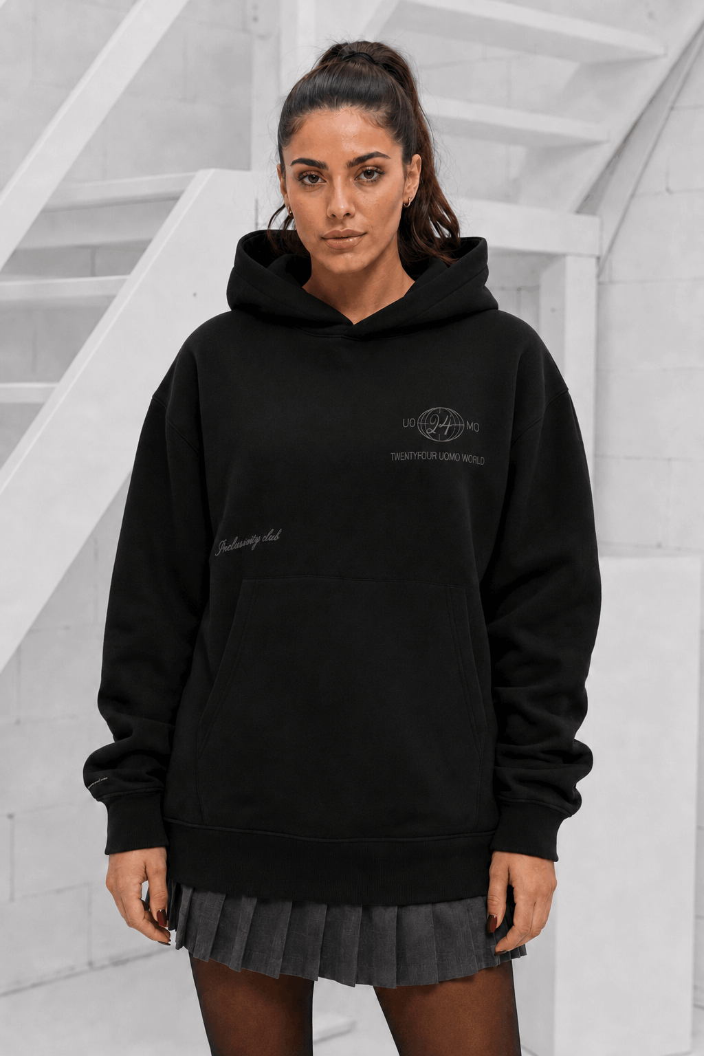 World Hoodie Dames Zwart