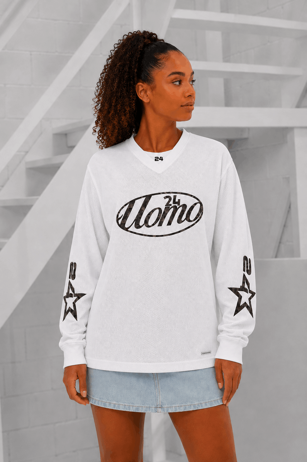 Mesh Longsleeve Dames Off-White/Army
