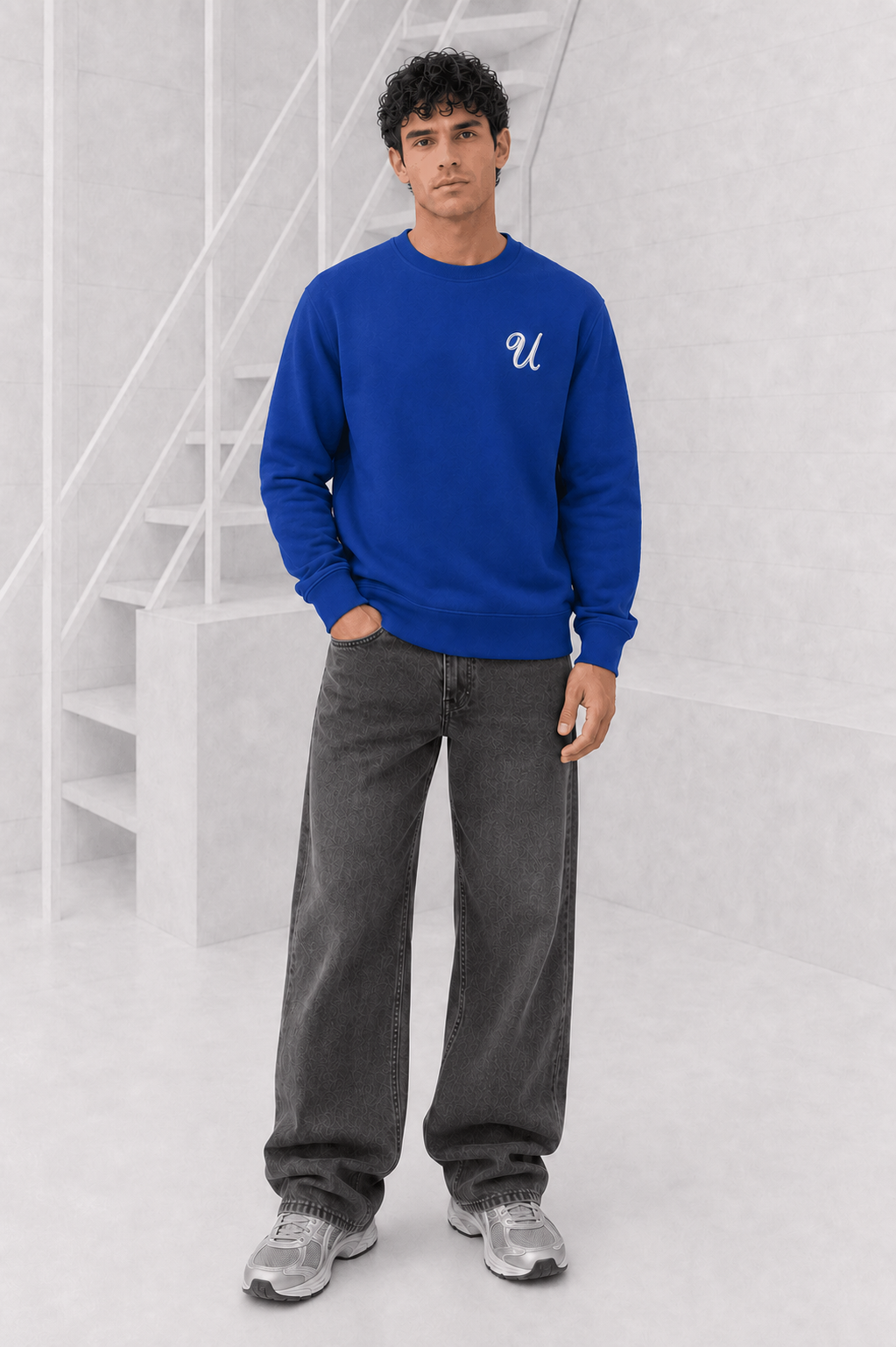 U Sweater Heren Donkerblauw
