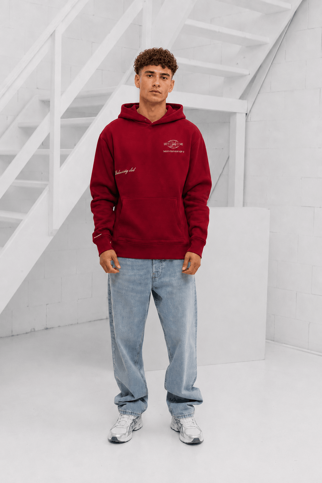 World Hoodie Heren Bordeaux