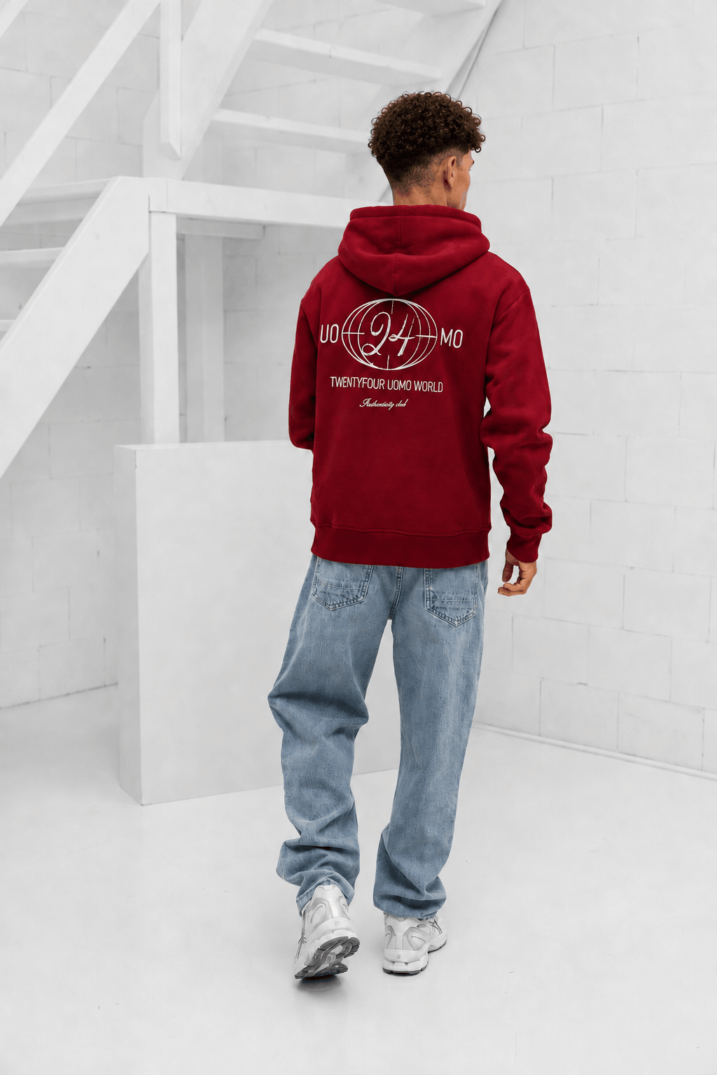 World Hoodie Heren Bordeaux