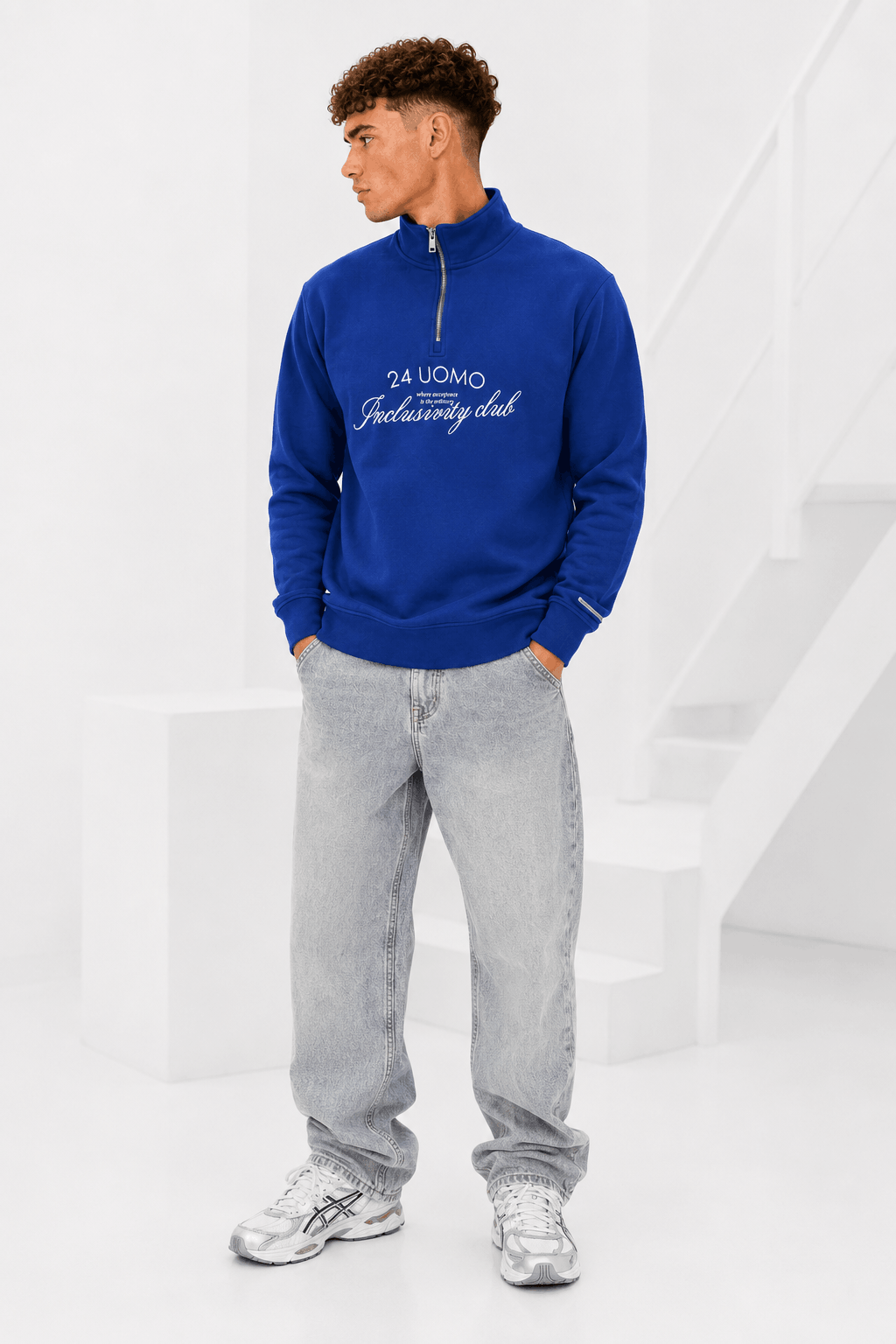 Inclusivity Club Half Zip Heren Donkerblauw