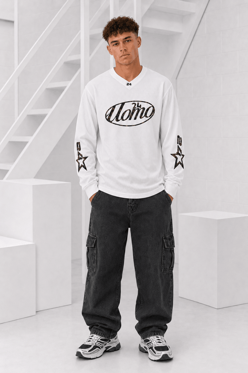 Mesh Longsleeve Heren Off-White/Army
