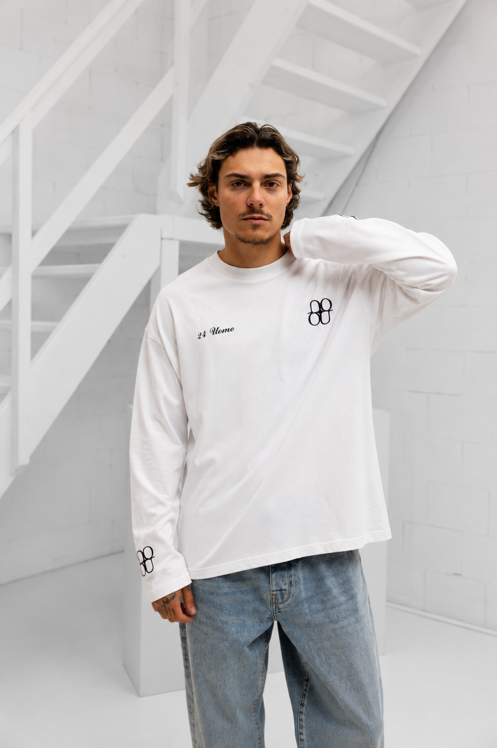 Symbol Longsleeve Shirt Heren Off-White/Zwart