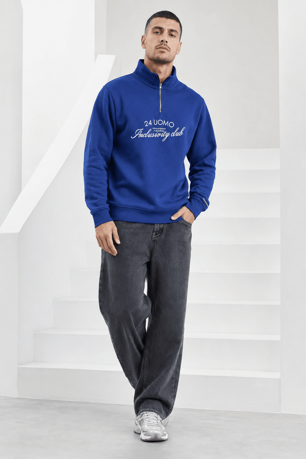 Inclusivity Club Half Zip Heren Donkerblauw