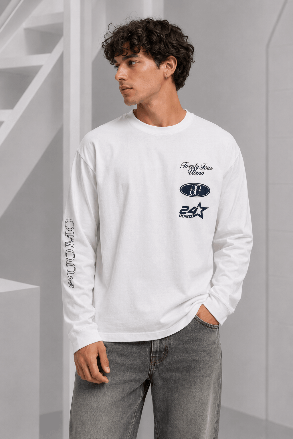 Midnight Circuit Longsleeve Heren Off-White