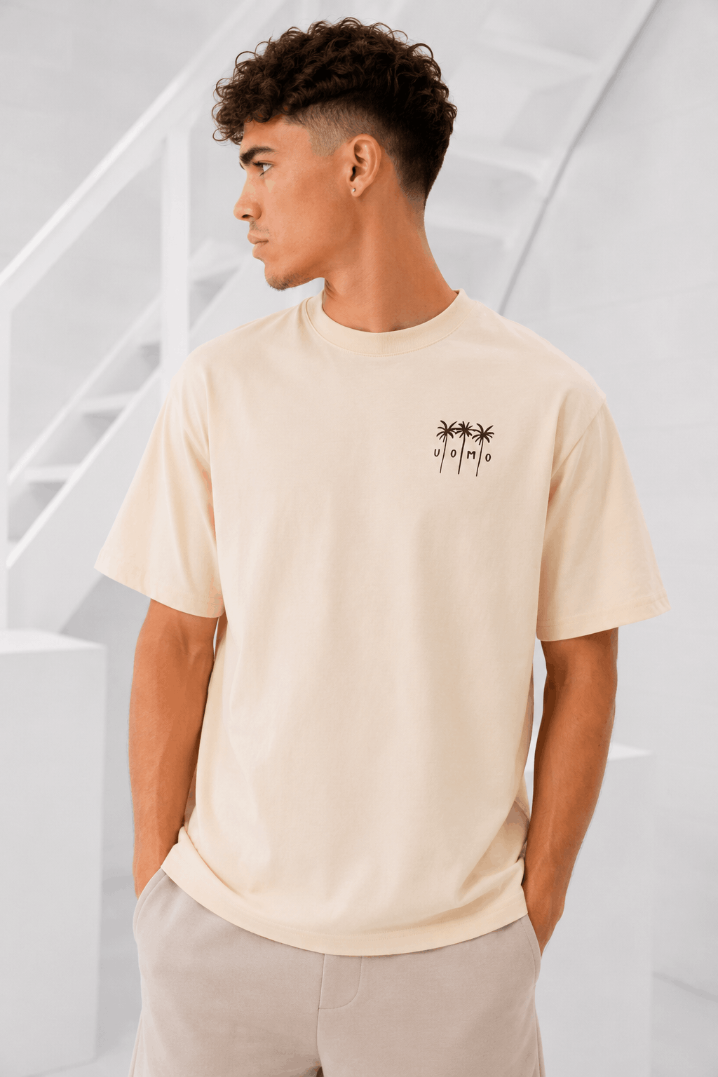 Palm T-shirt Heren Sand