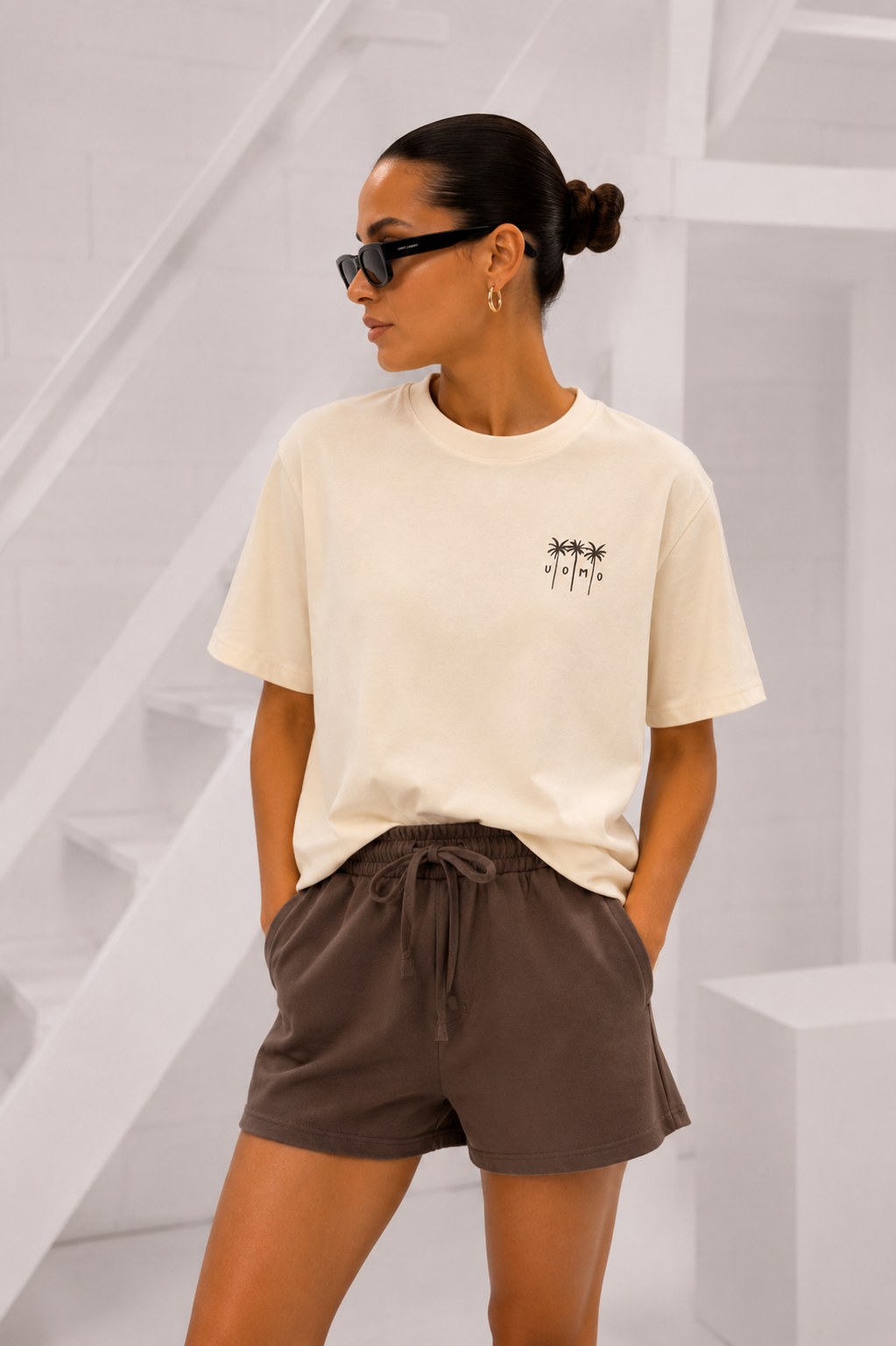 Palm T-shirt Men Sand