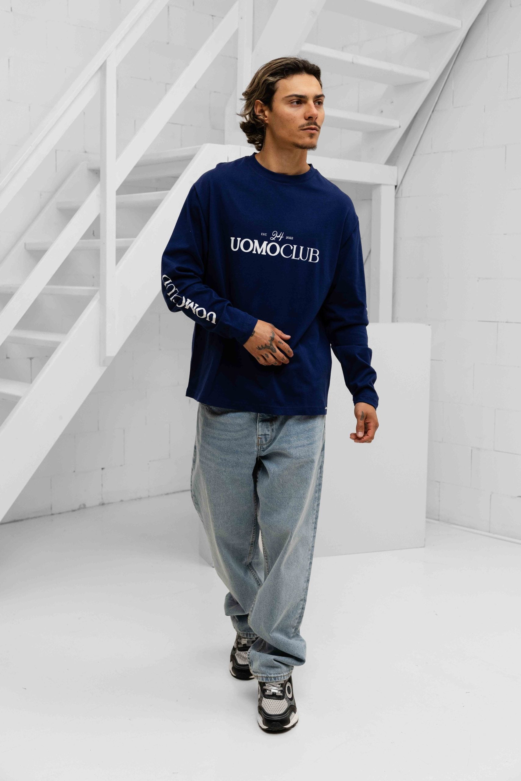 Icon Longsleeve Shirt Heren Donkerblauw