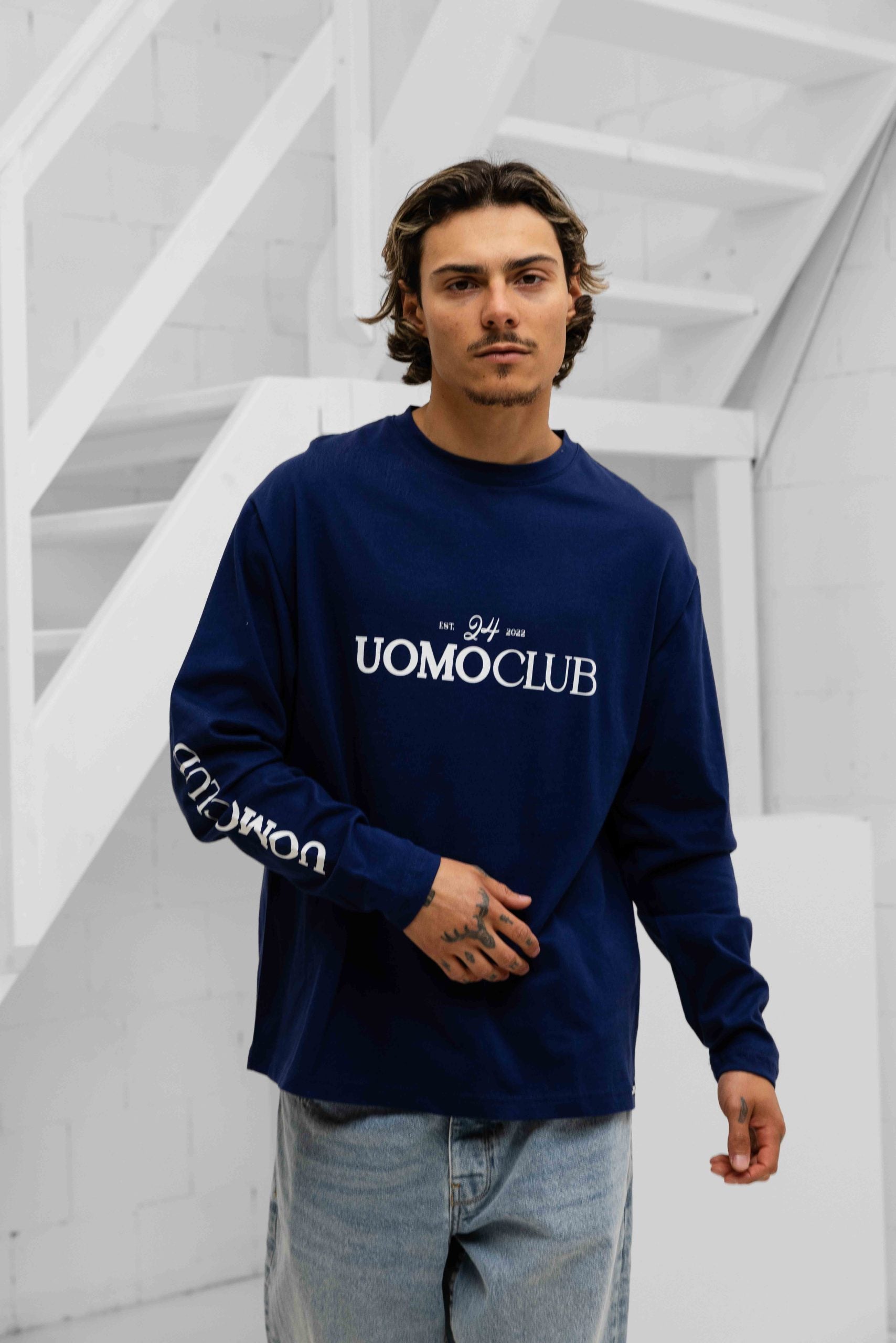 Icon Longsleeve Shirt Heren Donkerblauw
