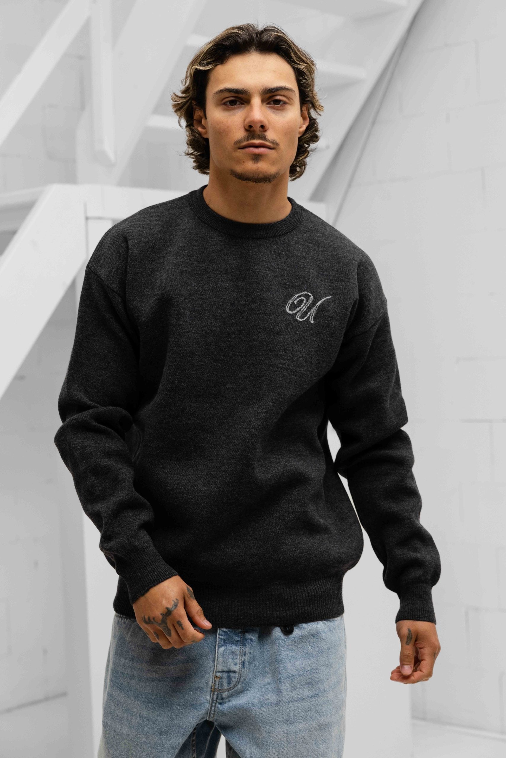 Knitted Sweater Heren Donkergrijs PRE-ORDER 8 SEPTEMBER