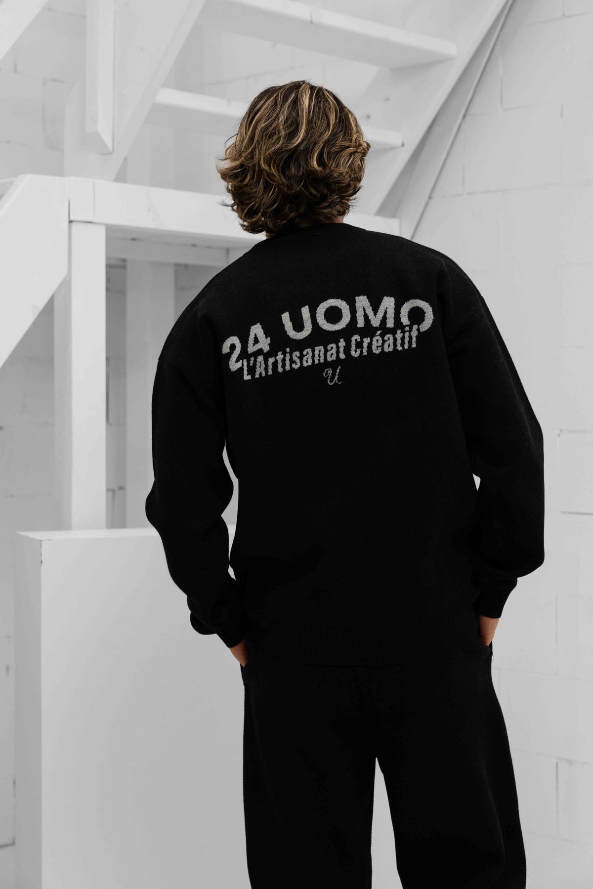 L'artisanat Creatif Knitted Trainingspak Heren Zwart