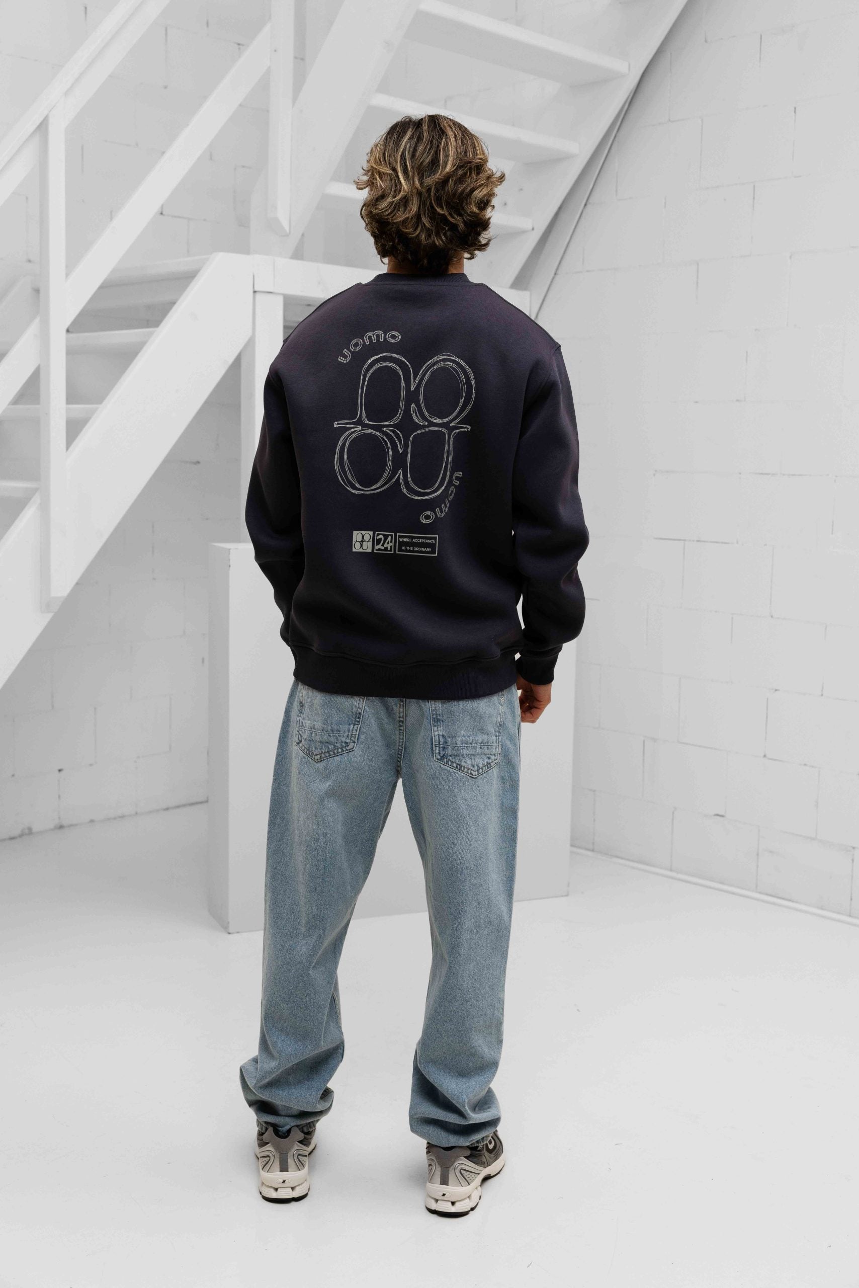 Logo Sweater Heren Donkergrijs
