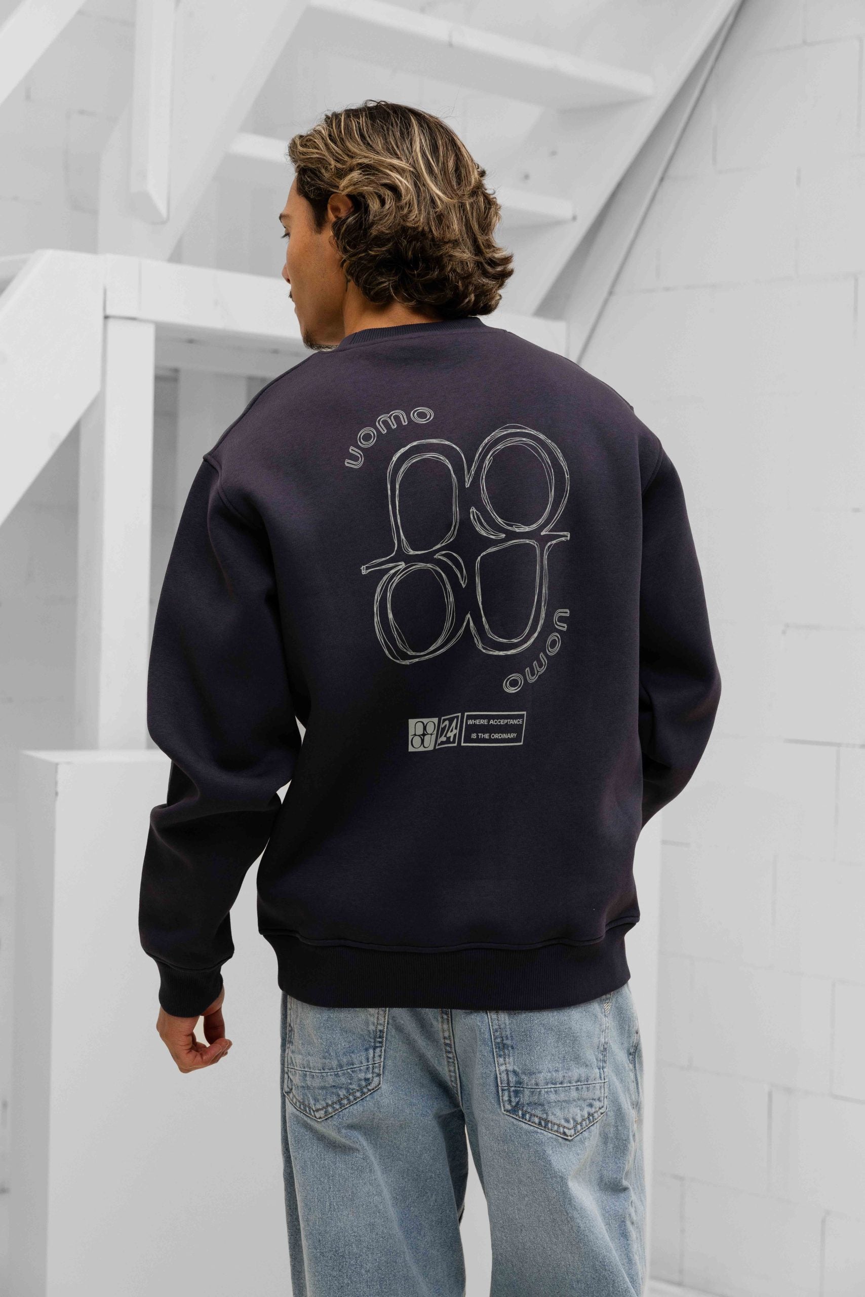 Logo Sweater Heren Donkergrijs