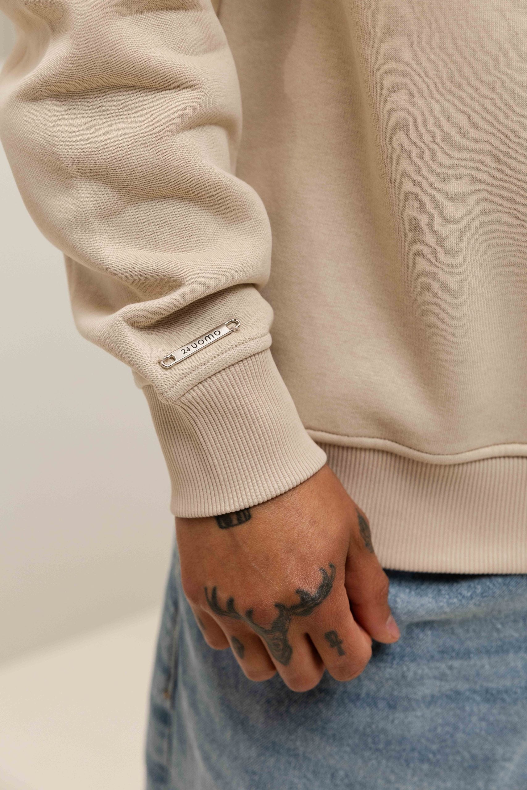 Logo Sweater Heren Beige