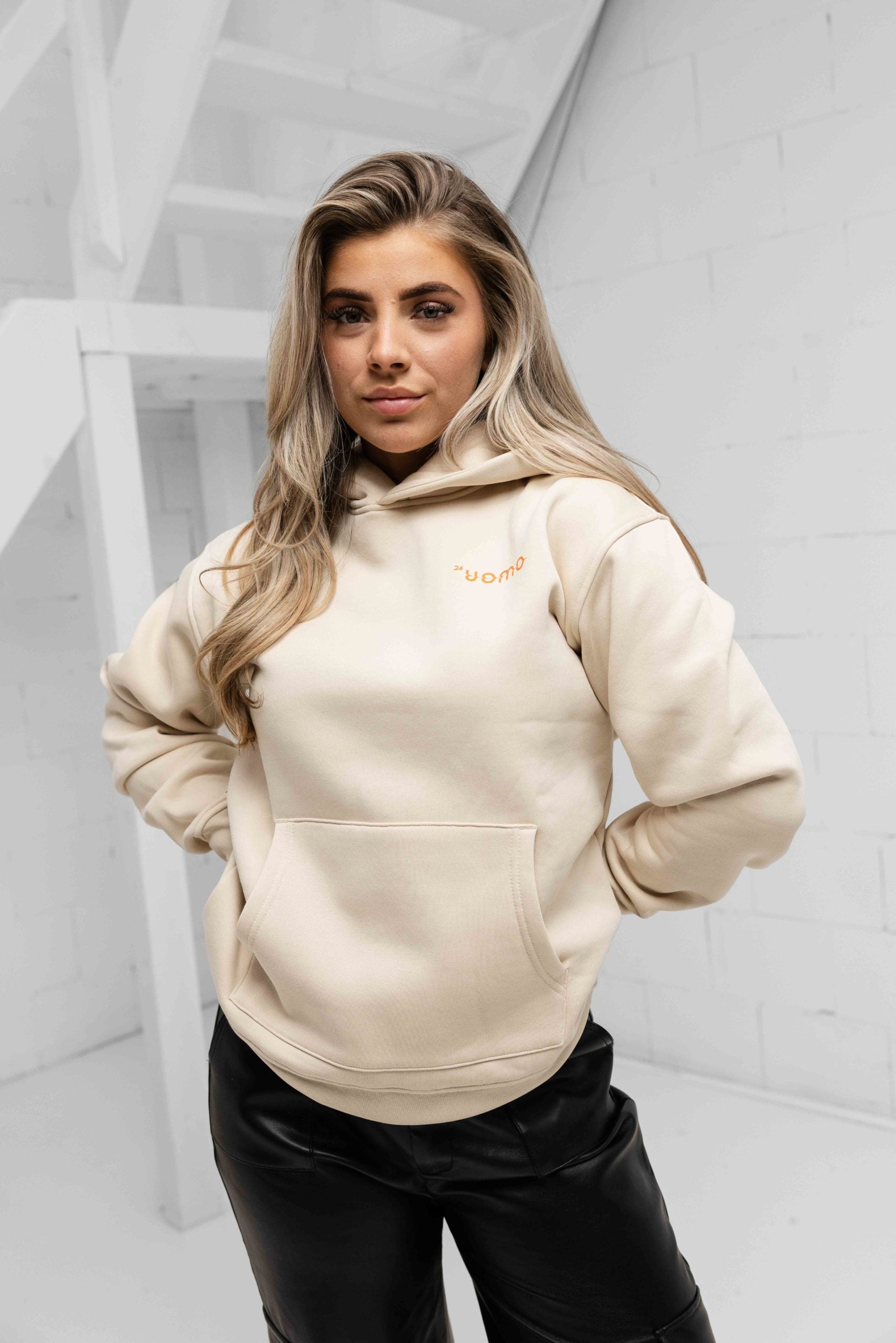 Mirror Hoodie Beige Dames