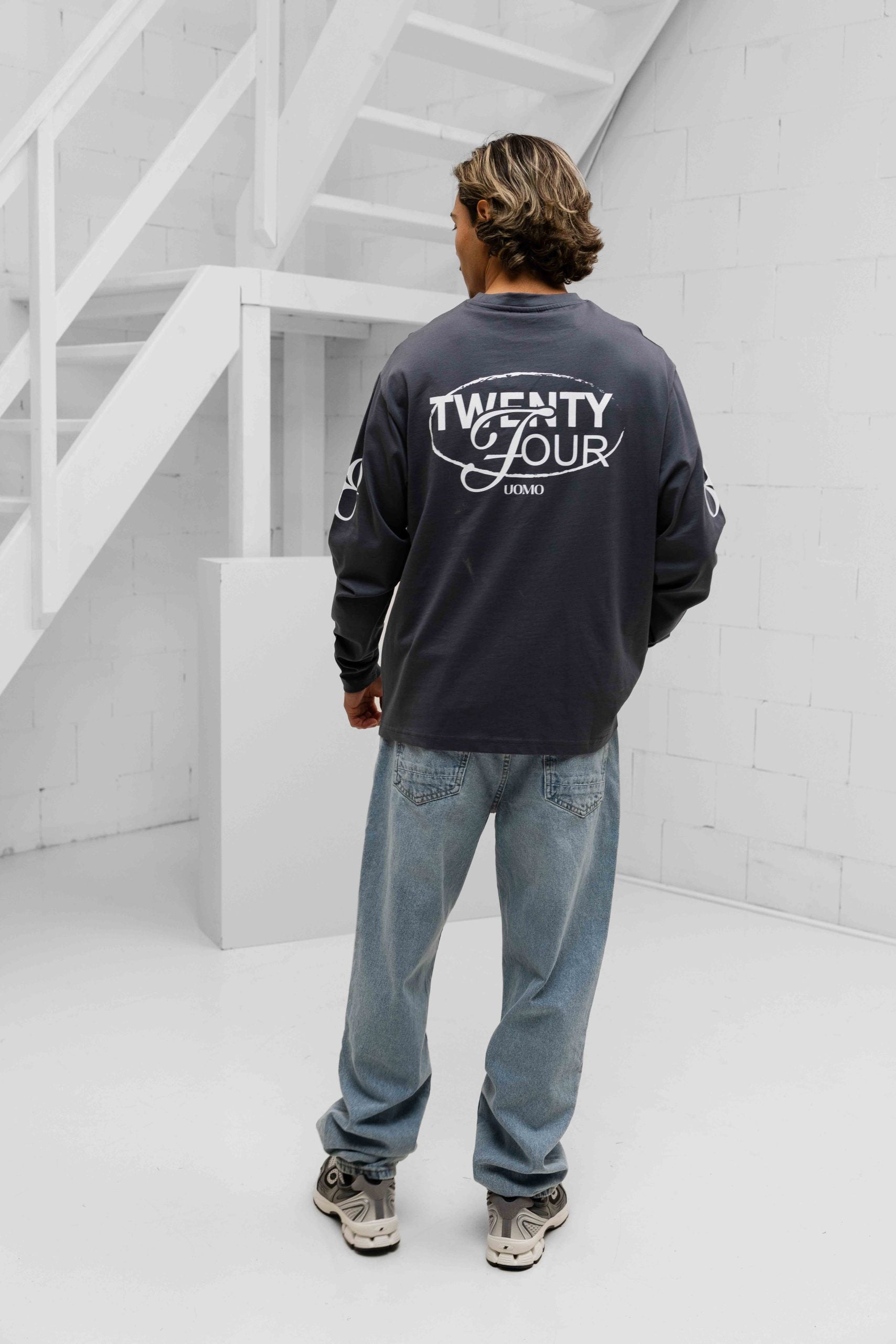 Signature Longsleeve Shirt Heren Donkergrijs
