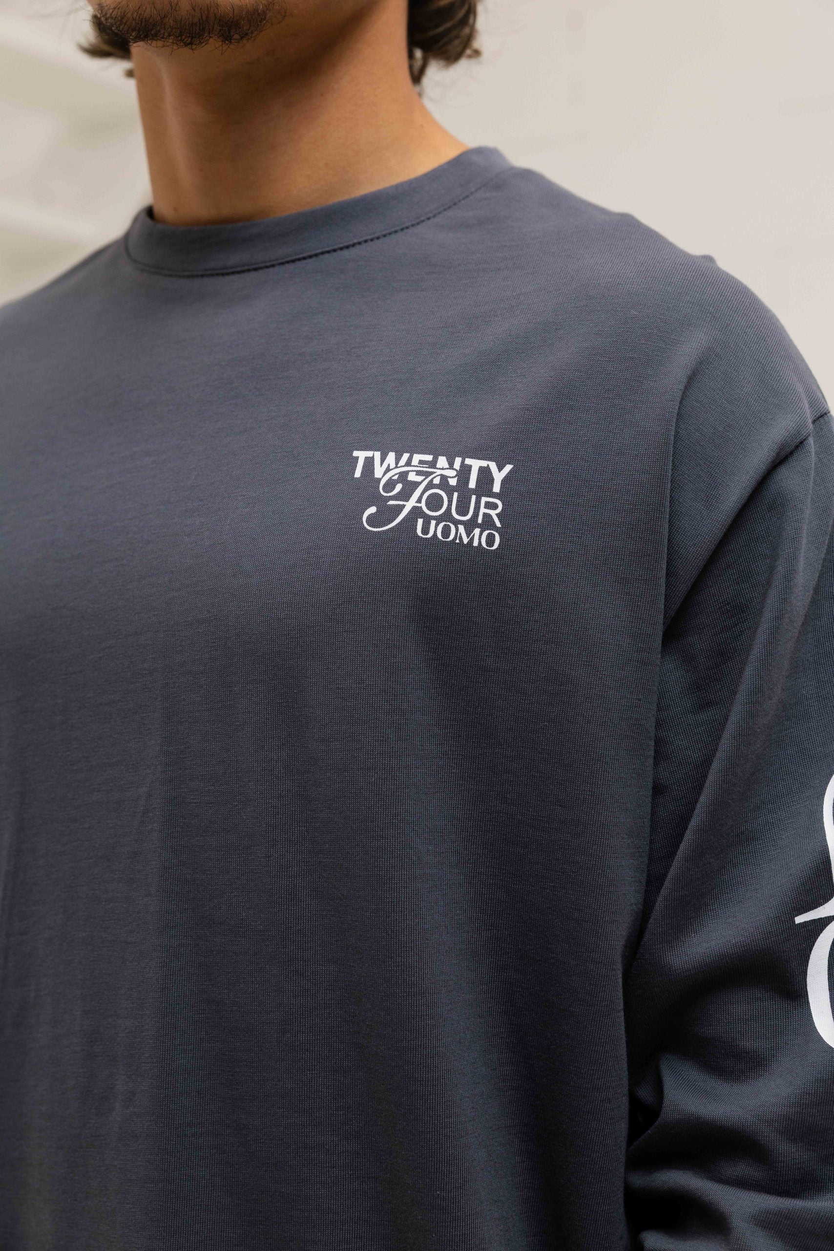 Signature Longsleeve Shirt Heren Donkergrijs