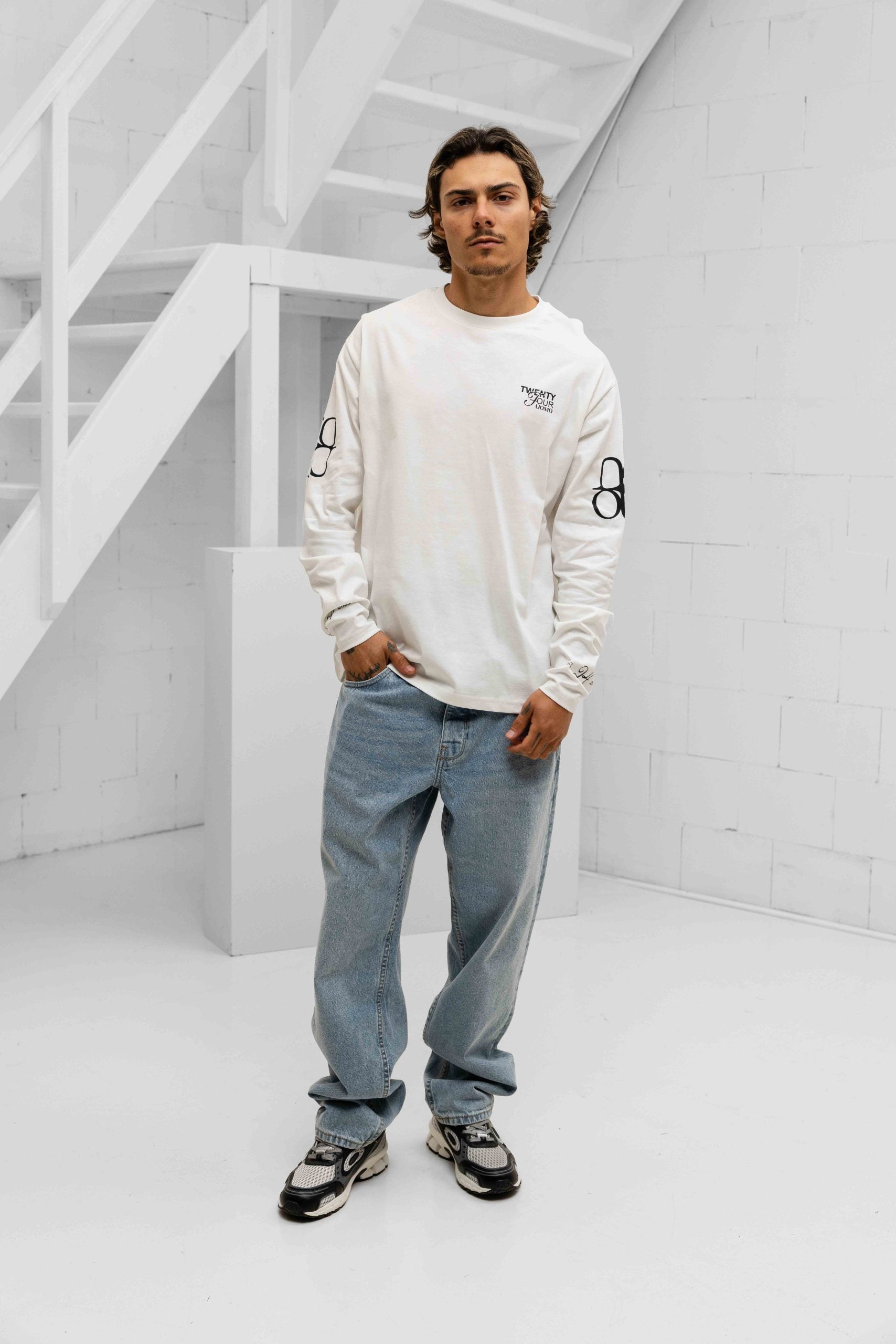 Signature Longsleeve Shirt Heren Off-White