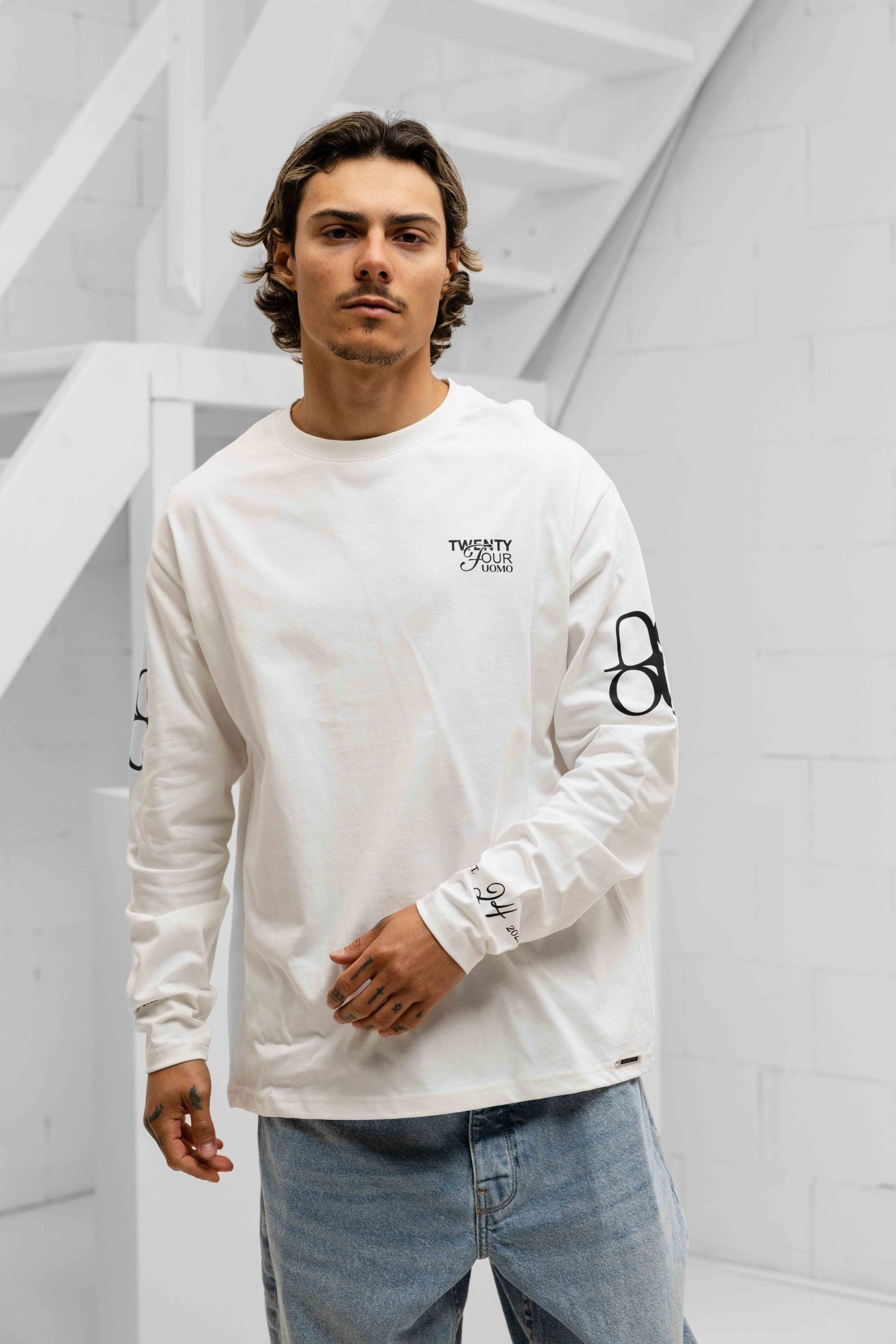 Signature Longsleeve Shirt Heren Off-White PRE-ORDER eind mei