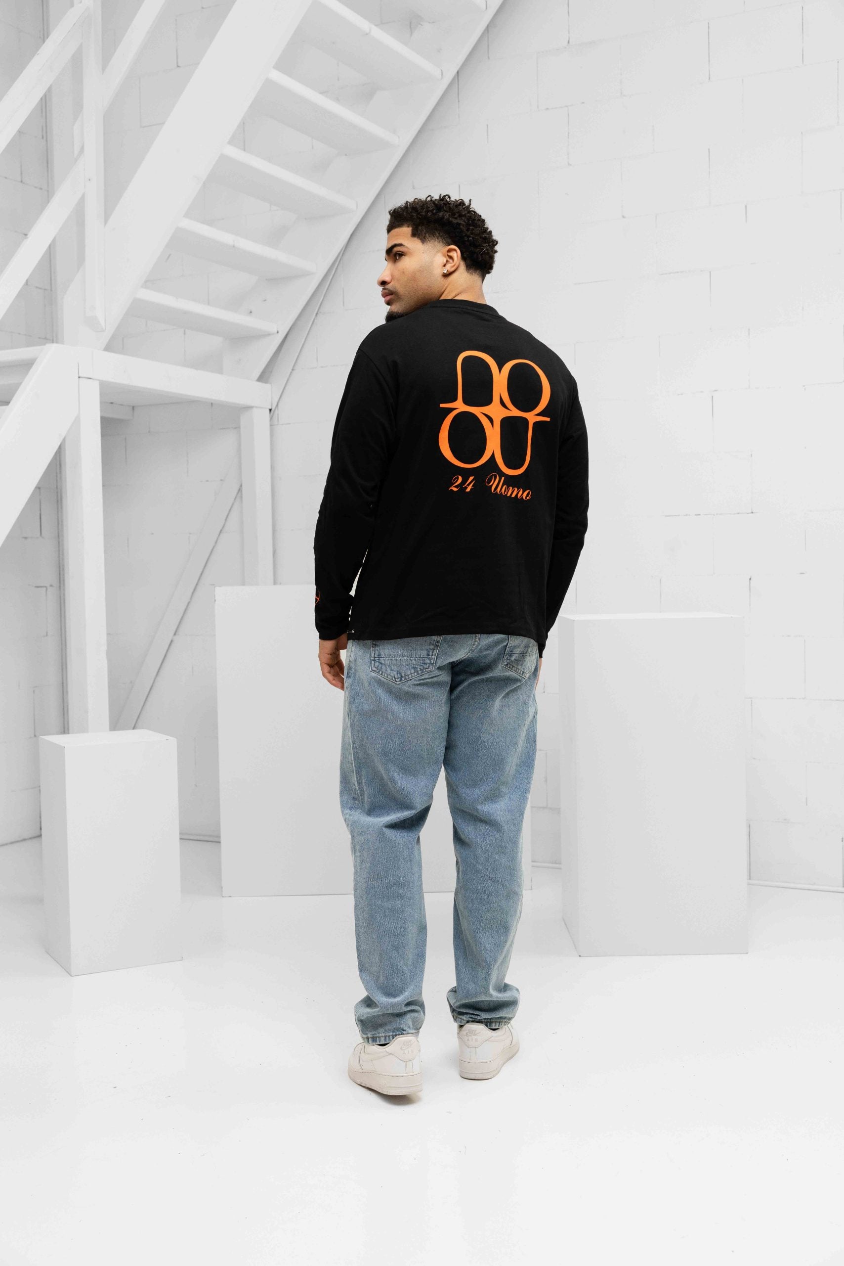 Symbol Longsleeve Shirt Heren Zwart/Oranje