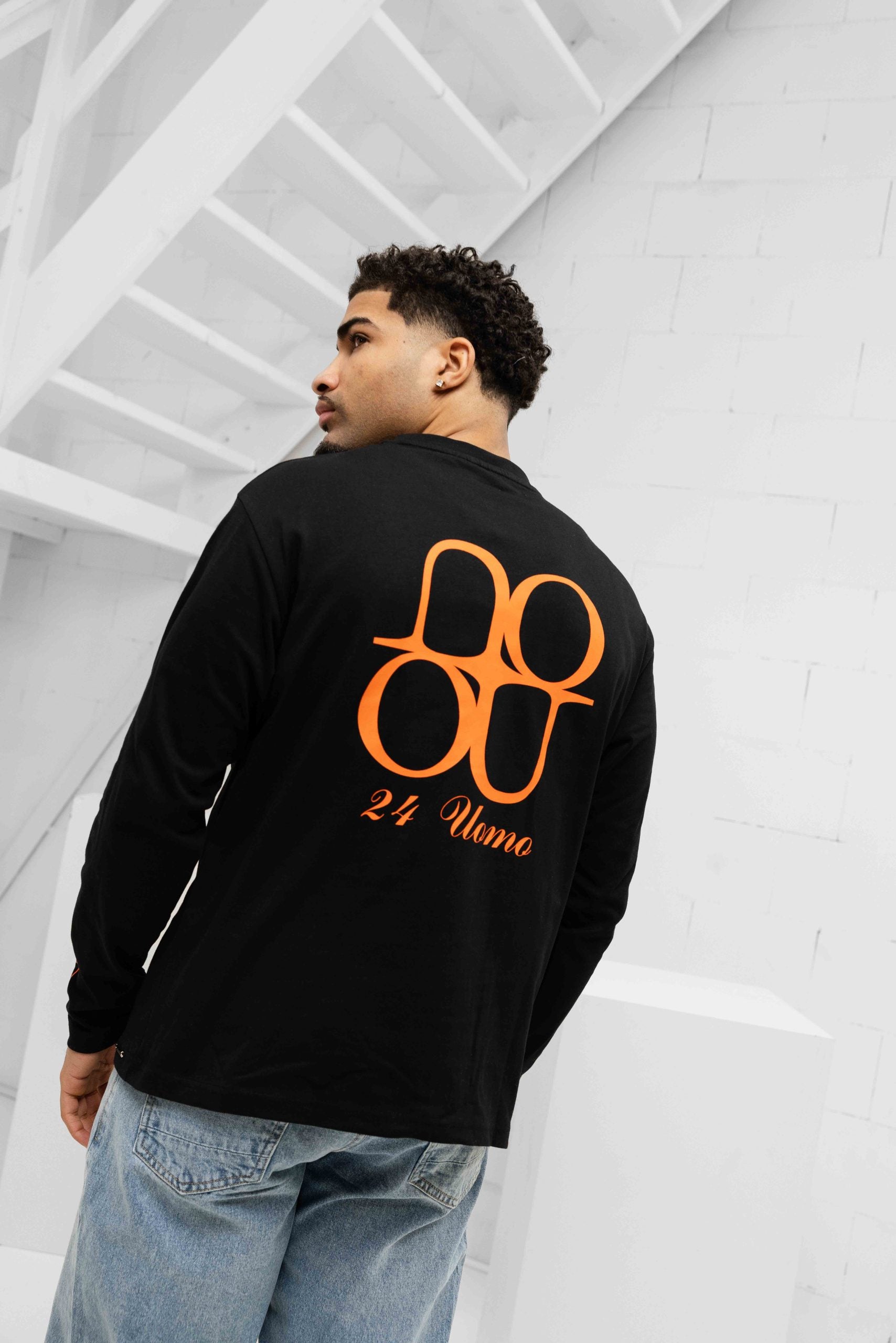 Symbol Longsleeve Shirt Heren Zwart/Oranje