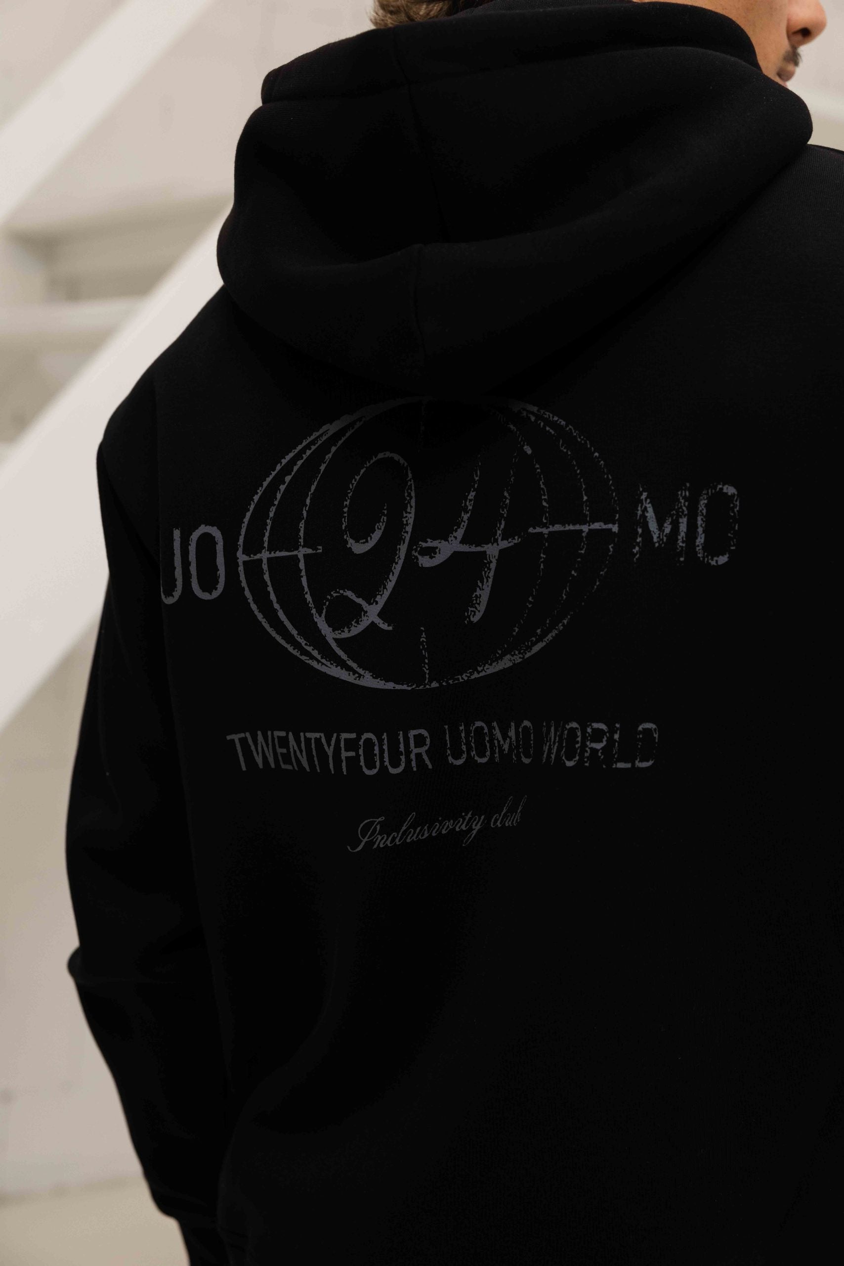 World Hoodie Heren Zwart