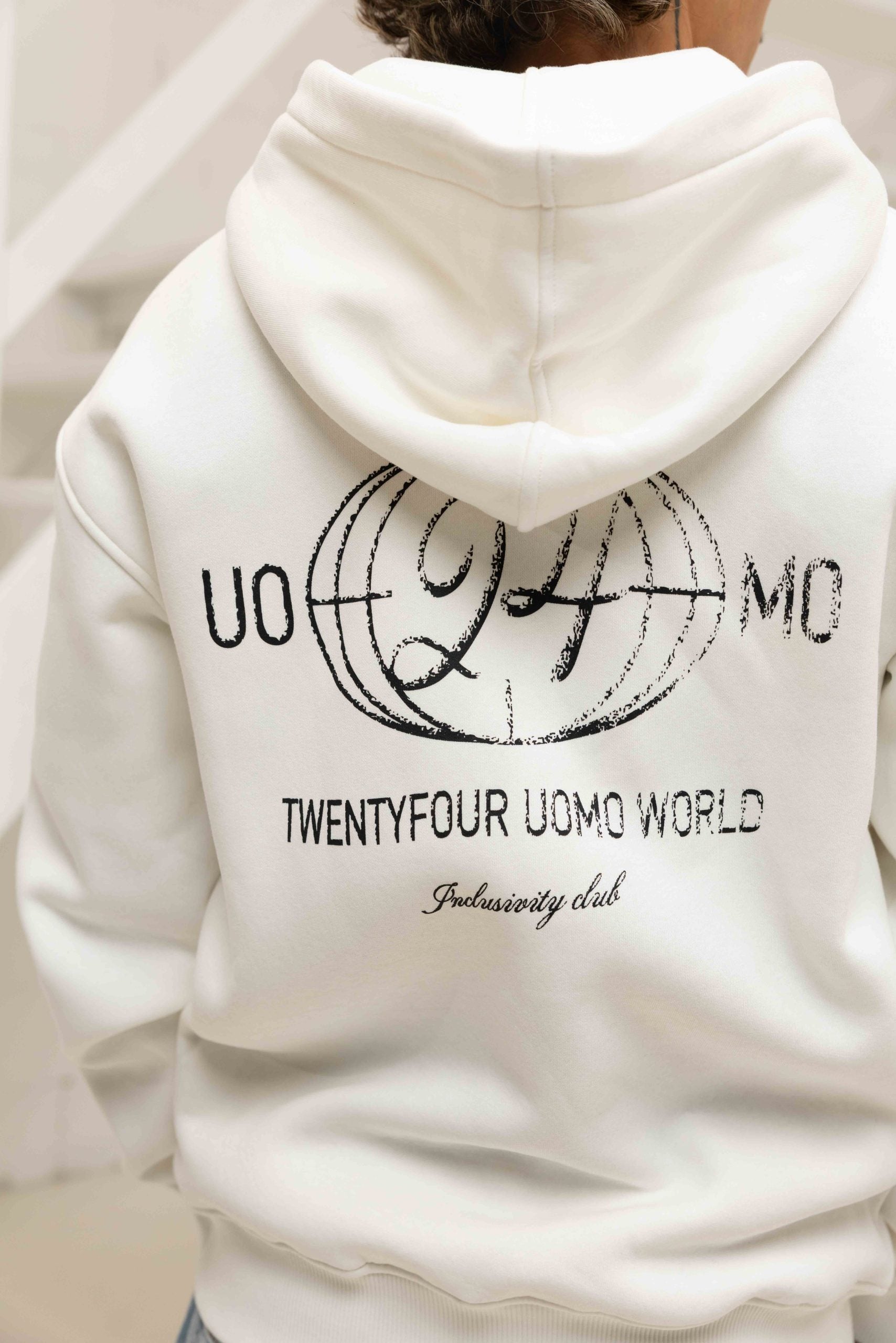 World Zipped Hoodie Heren Off-White
