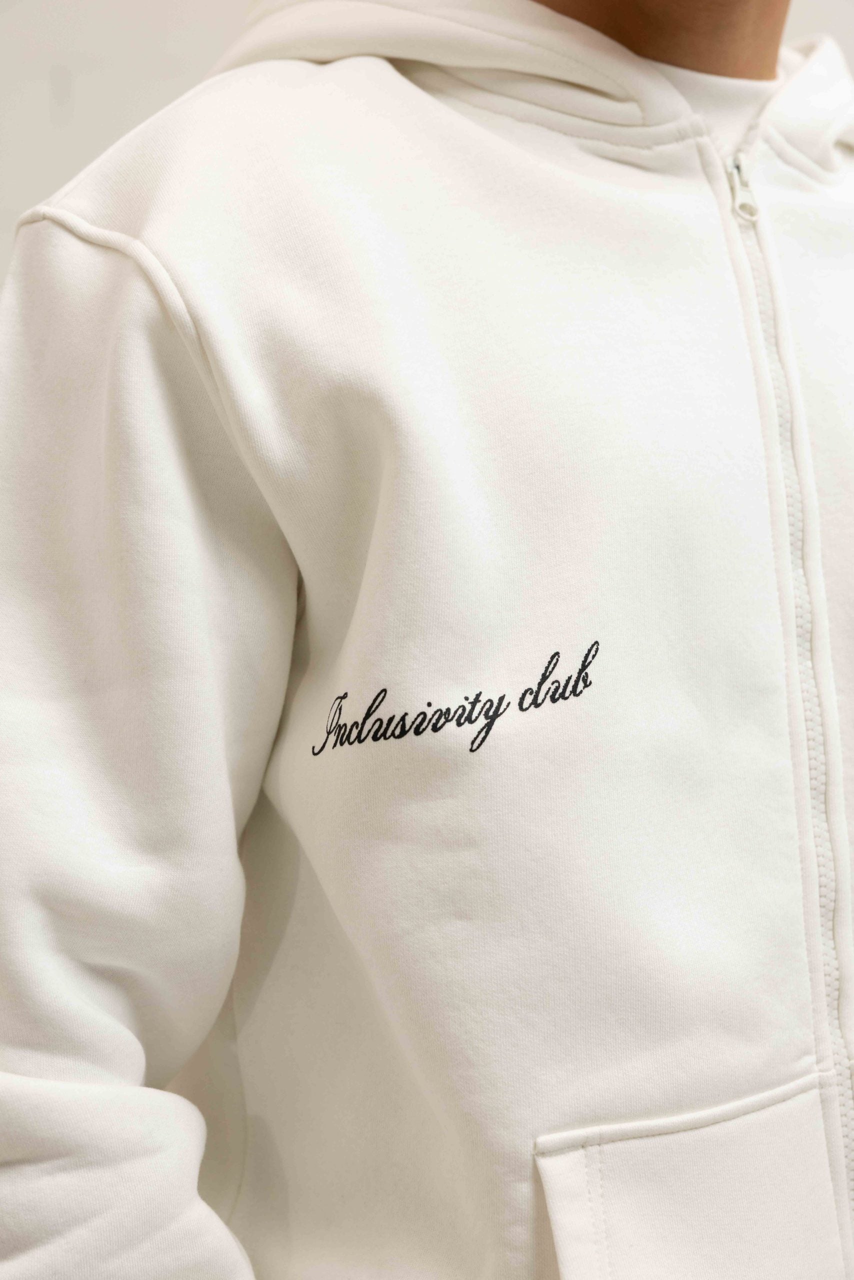 World Zipped Hoodie Heren Off-White
