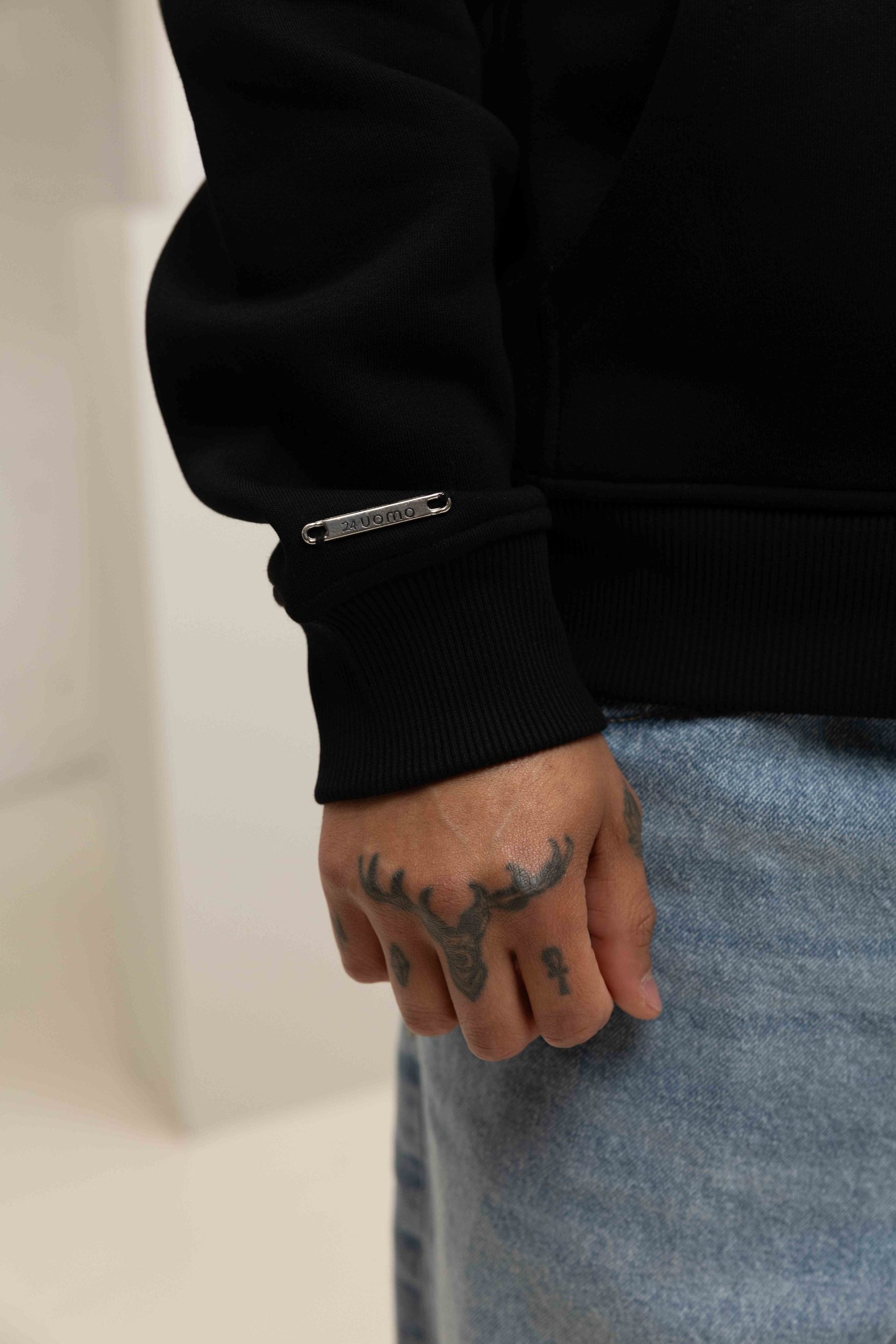 World Zipped Hoodie Heren Zwart