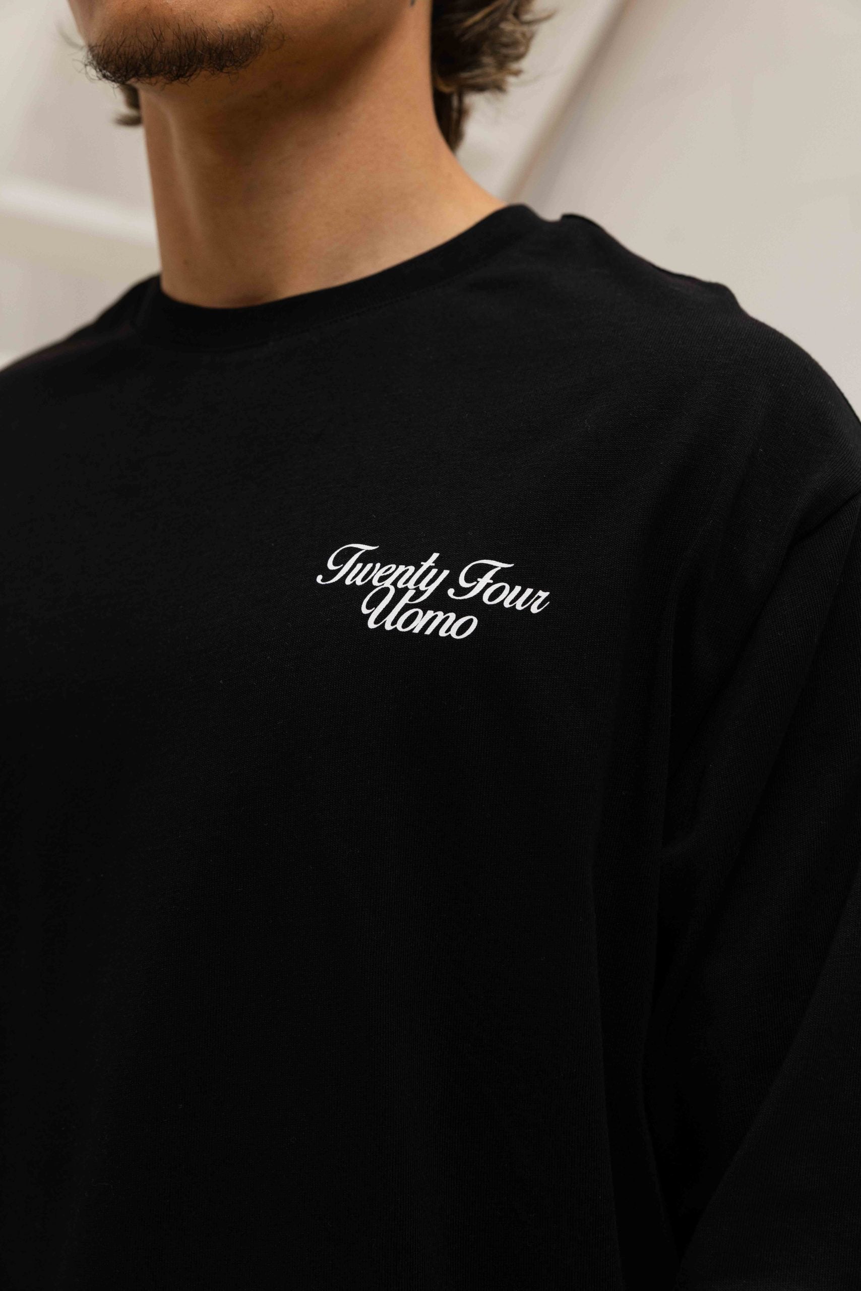 Classic Script Longsleeve Shirt Heren Zwart PRE-ORDER 21 JULI