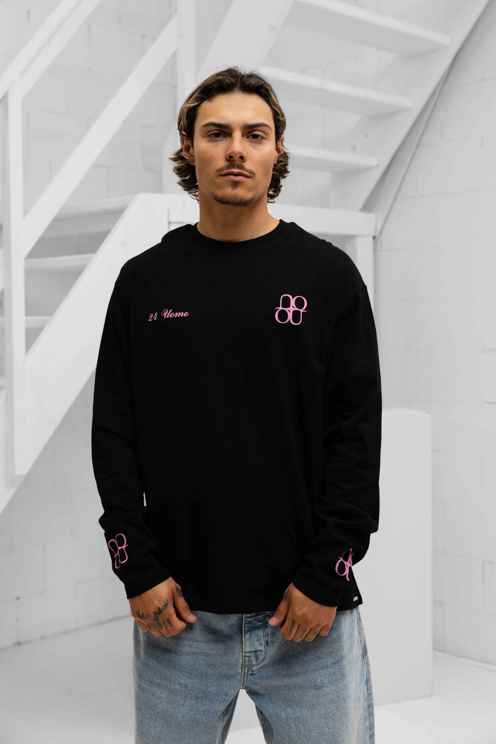Symbol Longsleeve Shirt Heren Zwart/Roze