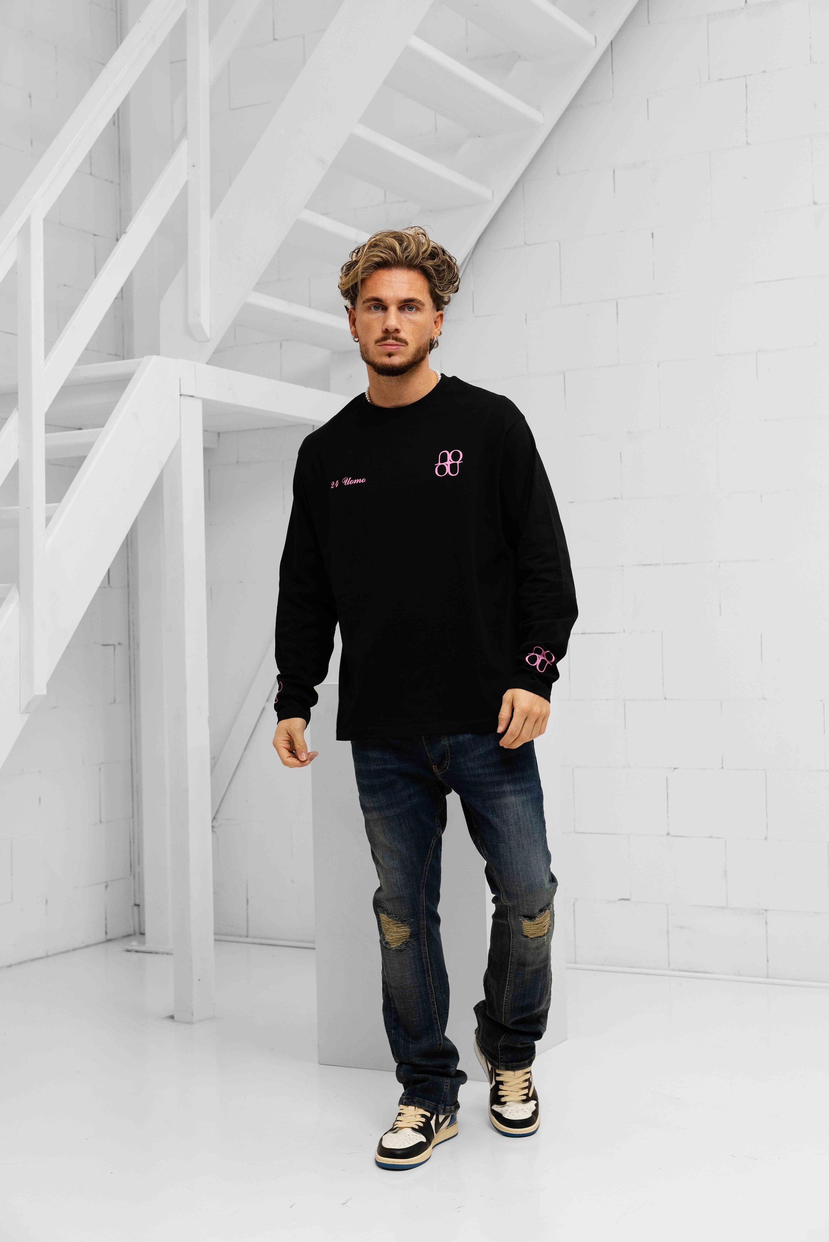 Symbol Longsleeve Shirt Heren Zwart/Roze PRE-ORDER 31 DECEMBER