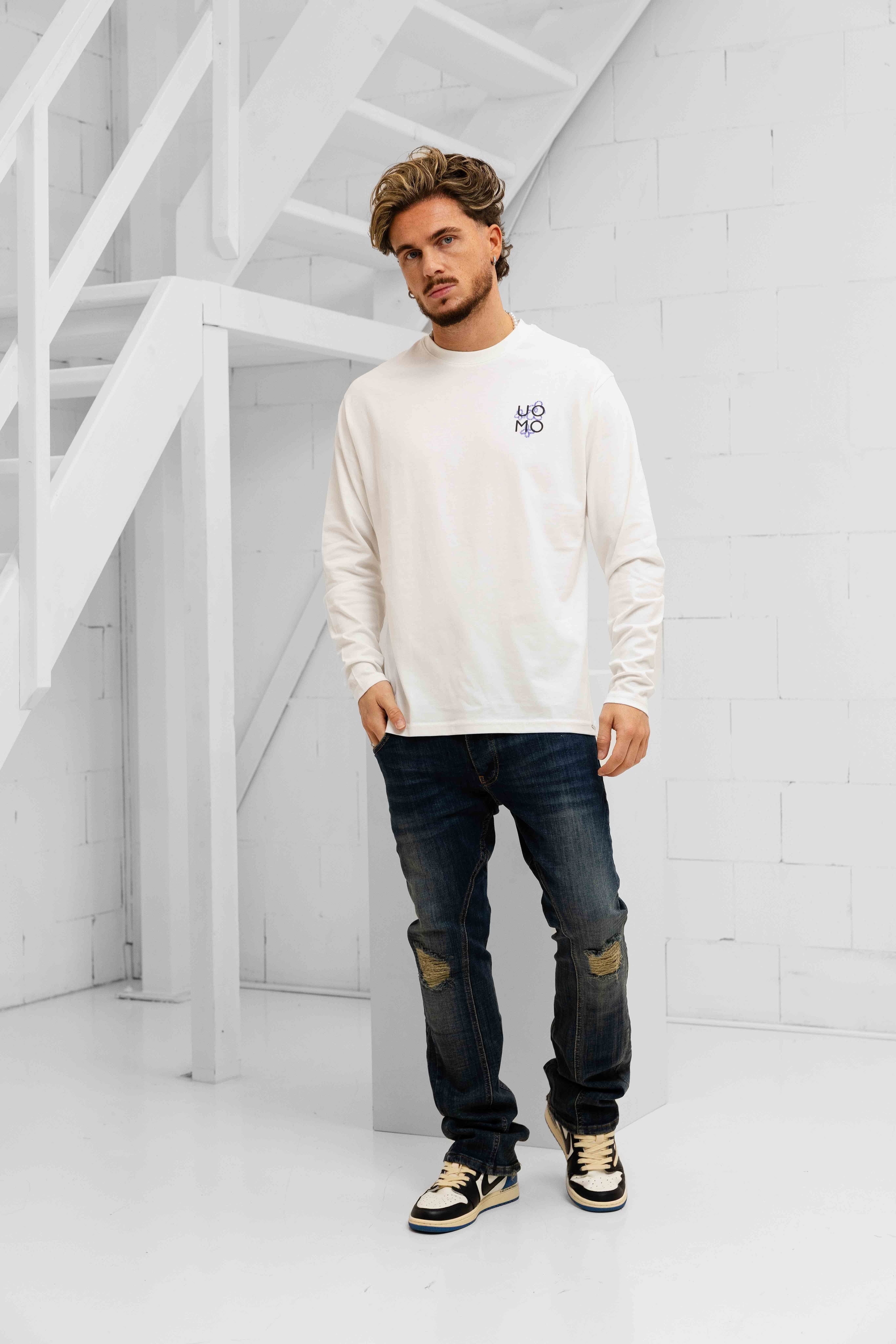 Flora 2.0 Longsleeve Shirt Heren Off-White/Blue PRE-ORDER 31 DECEMBER