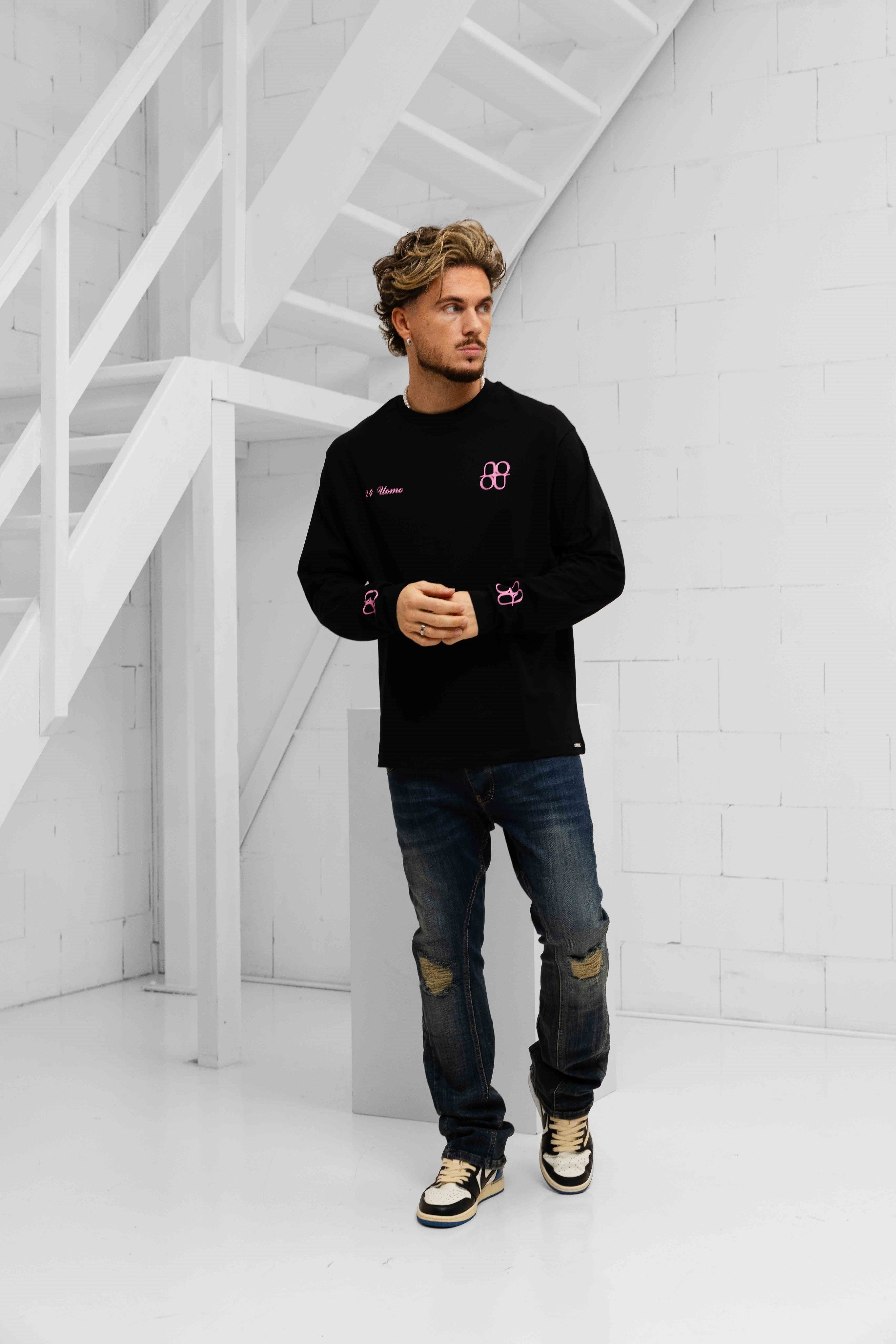 Symbol Longsleeve Shirt Heren Zwart/Roze PRE-ORDER 31 DECEMBER