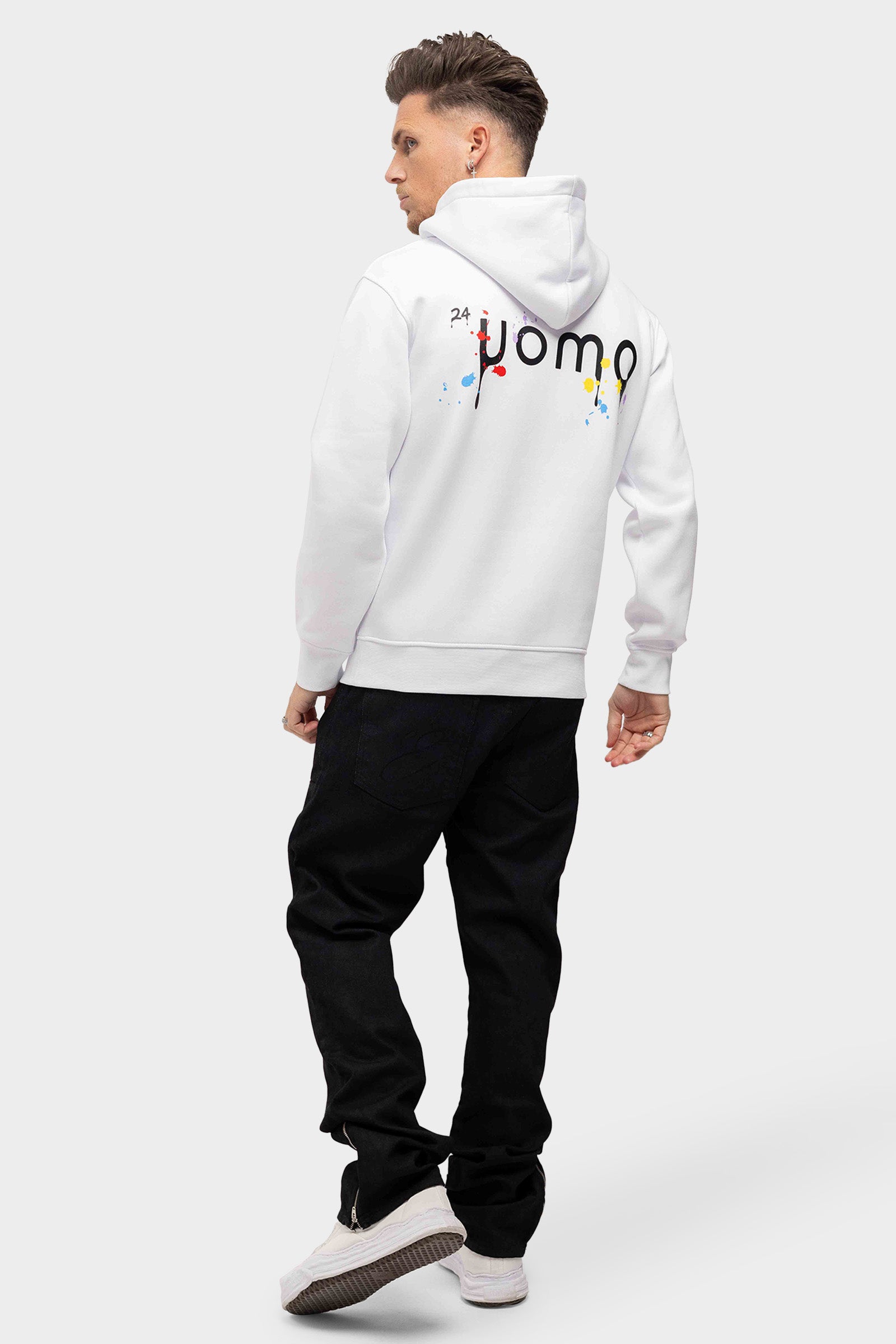 Paint Hoodie Heren Wit