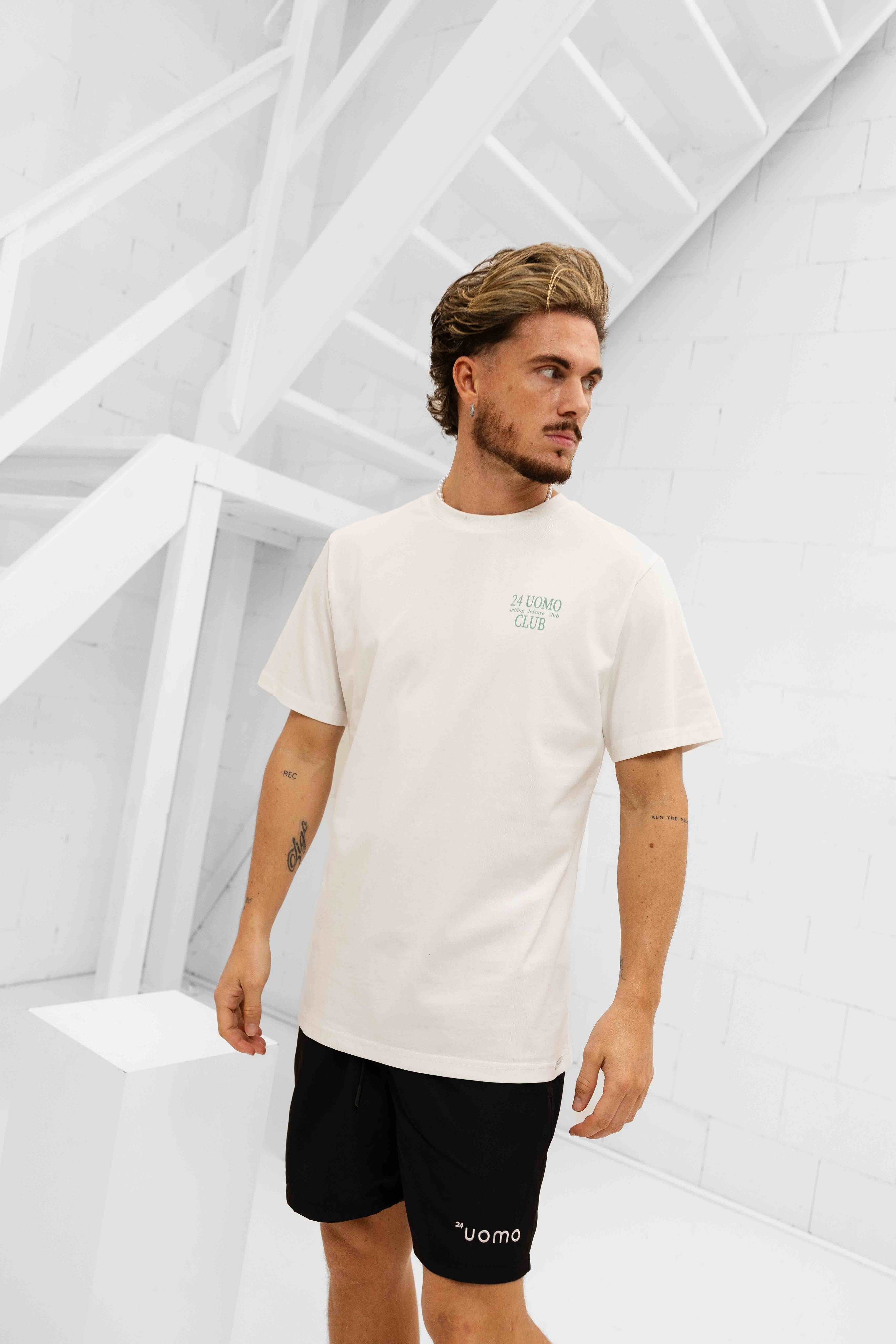 Leisure Club T-shirt Heren Off-White
