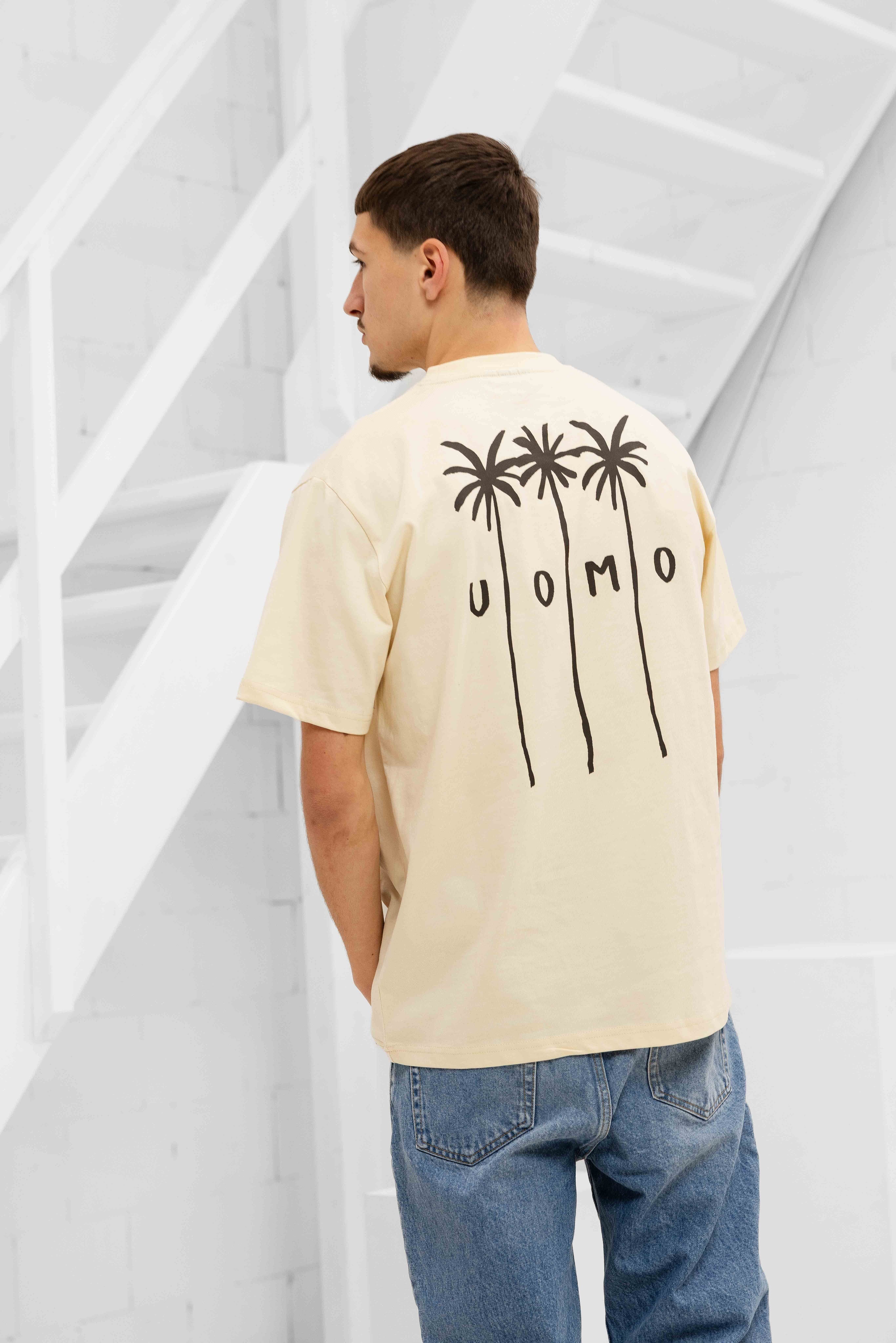 Palm T-shirt Heren Sand