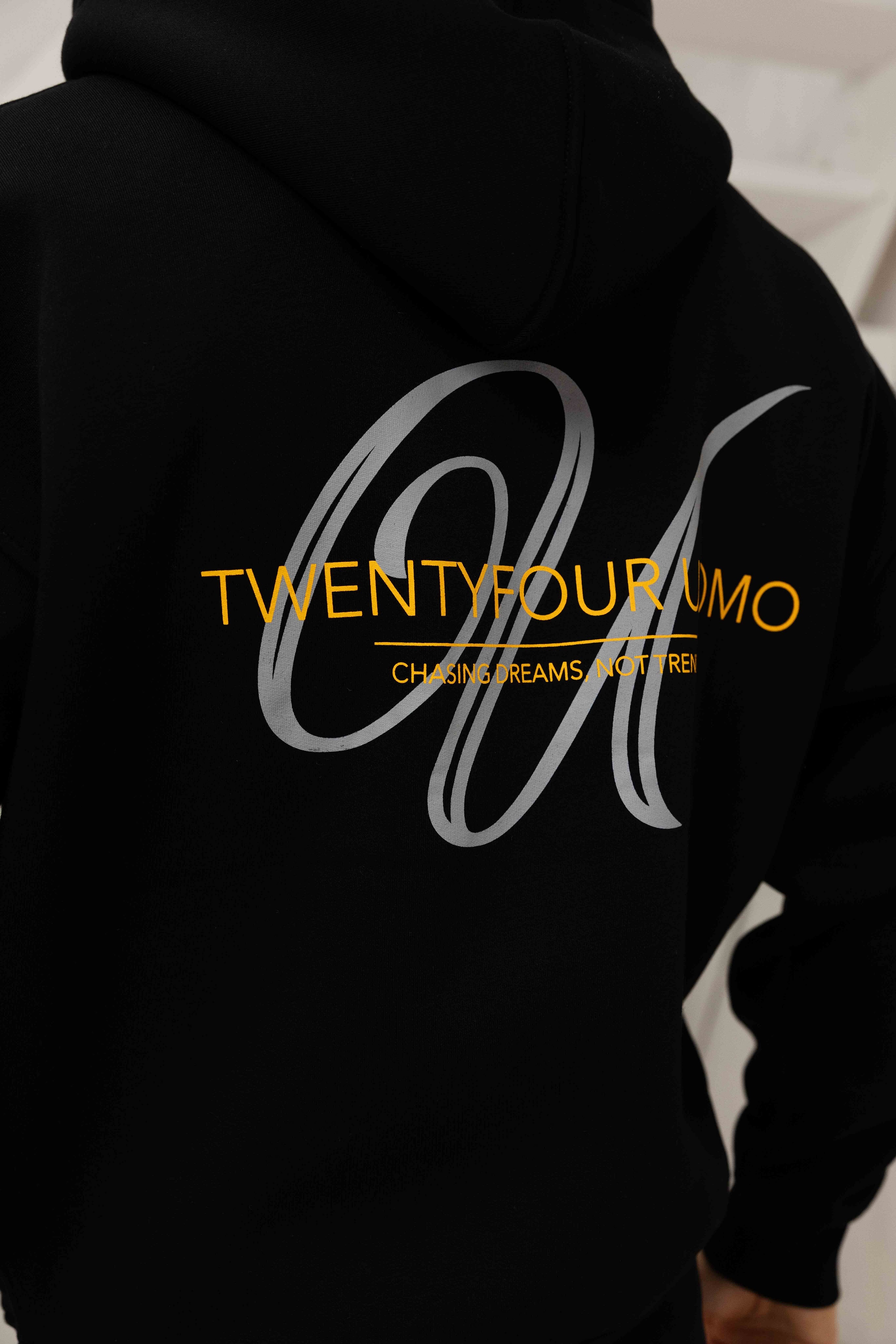 Initial Zip Hoodie Black